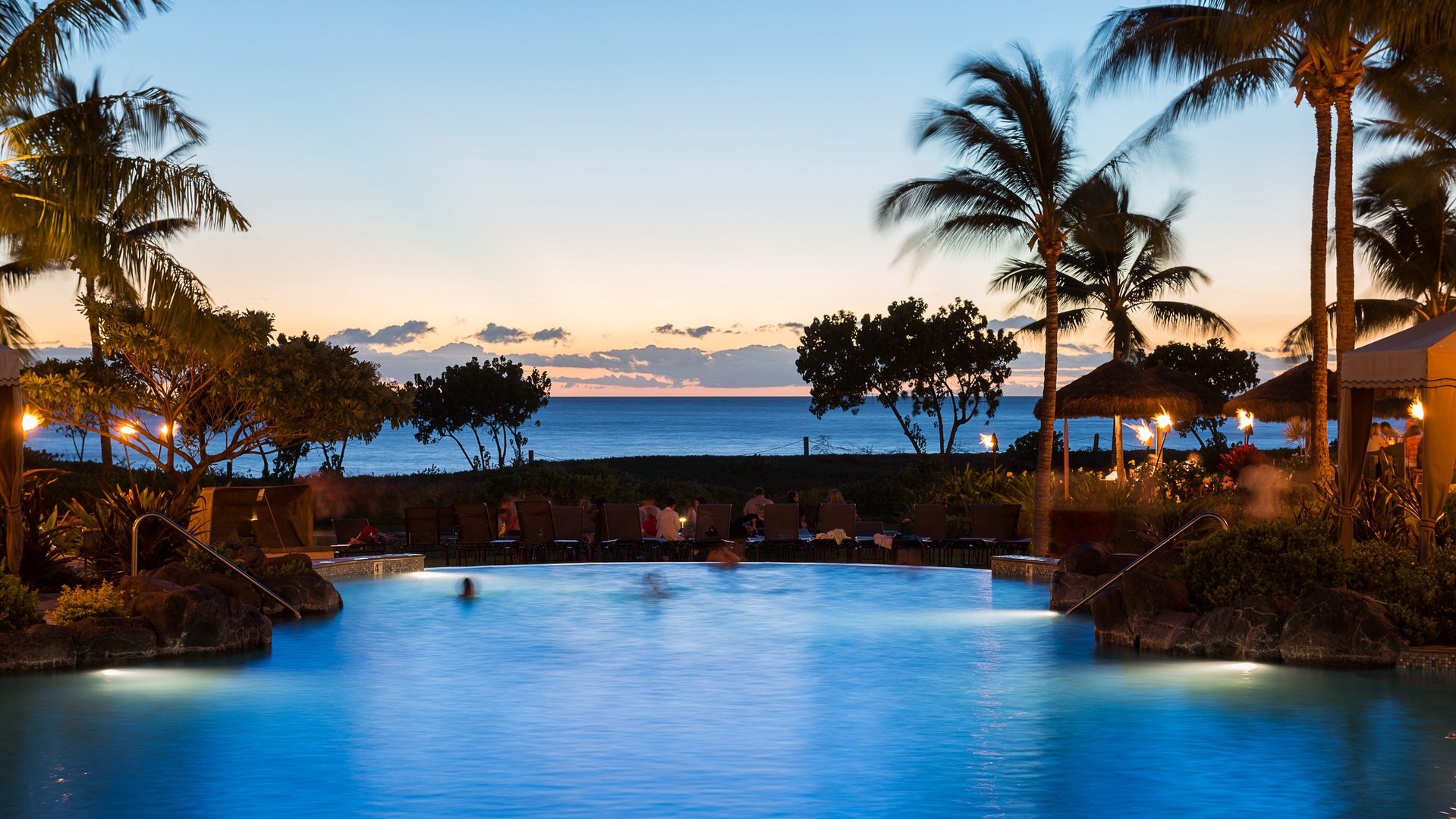 Lahaina Vacation Rentals, Honua Kai Konea 204 - Enjoy a peaceful evening swim with stunning sunset views over the ocean.