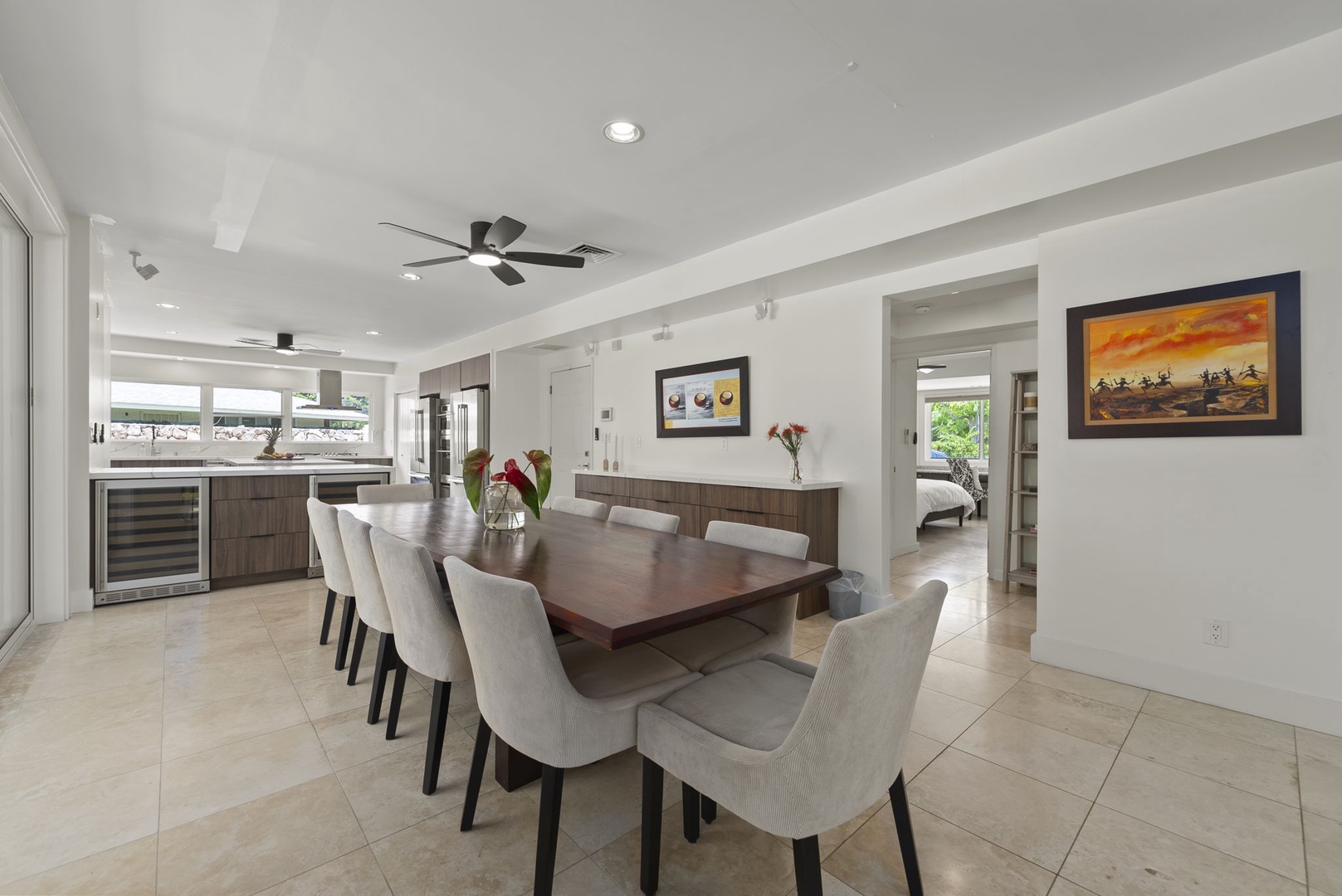 Honolulu Vacation Rentals, Kahala Lani - Formal dining space with seating for ten, ideal for shared meals and conversation.