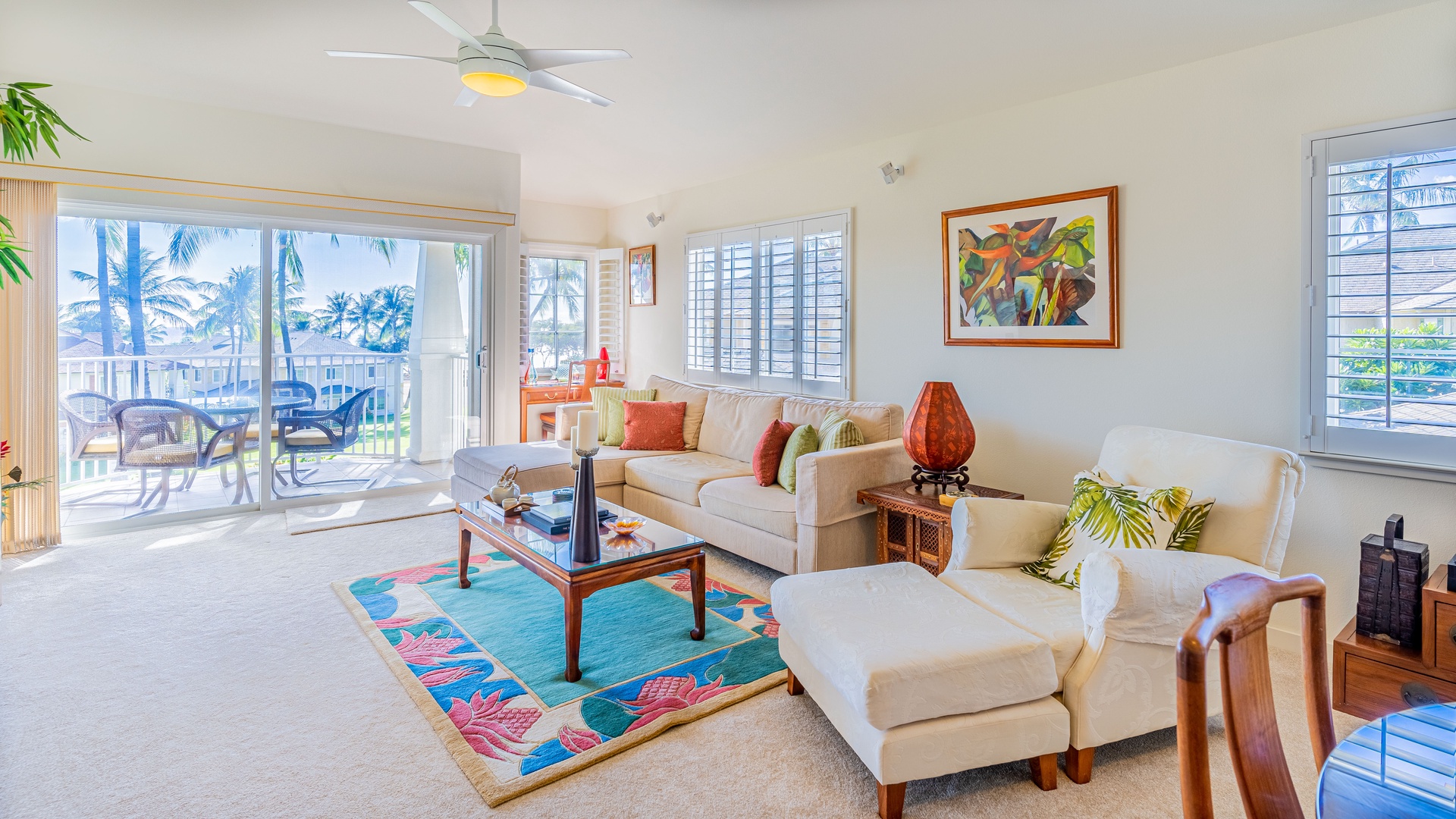 Kapolei Vacation Rentals, Kai Lani 16C - The open living area is comfortably appointed with natural lighting and lovely views.
