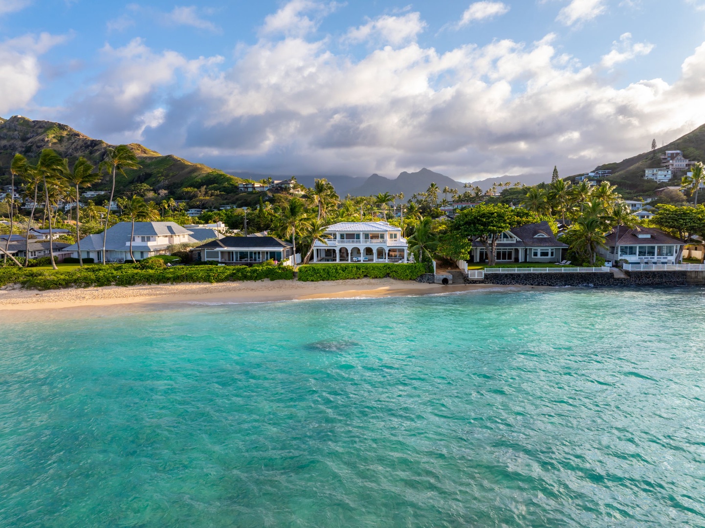 Kailua Vacation Rentals, Lanikai Sunrise Estate - Clear skies highlight the estate’s oceanfront access and secluded setting in the heart of Lanikai.