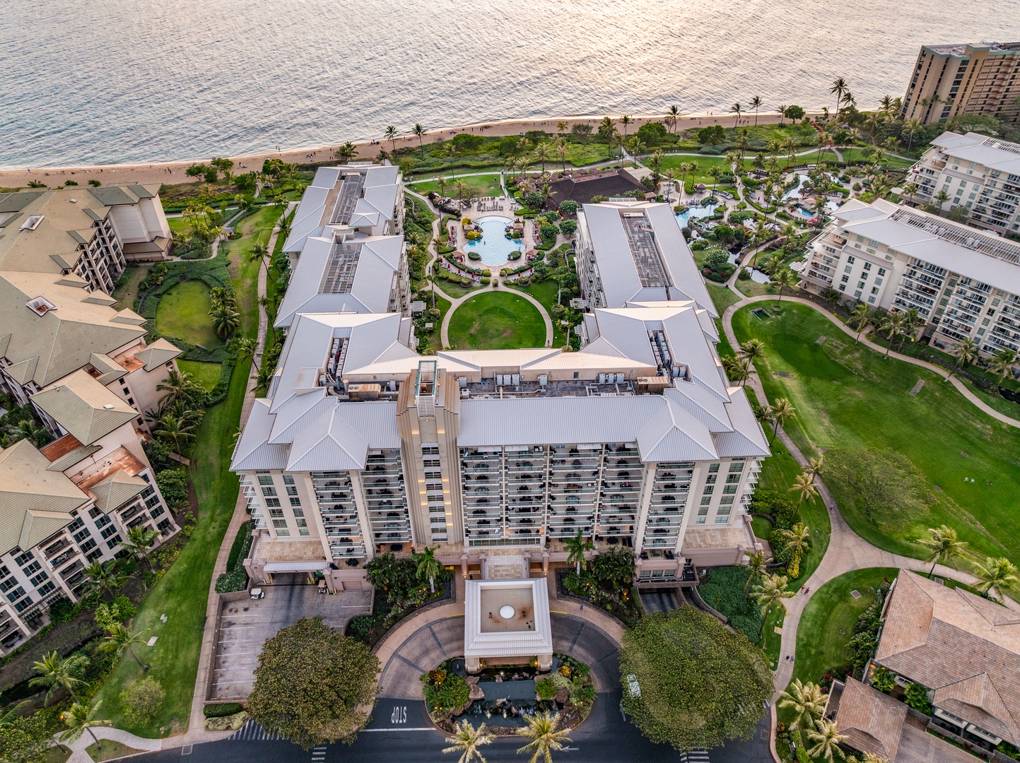 Lahaina Vacation Rentals, Honua Kai Konea 204 - Aerial view reveals Honua Kai’s elegant architecture and lush landscape near Konea 204.