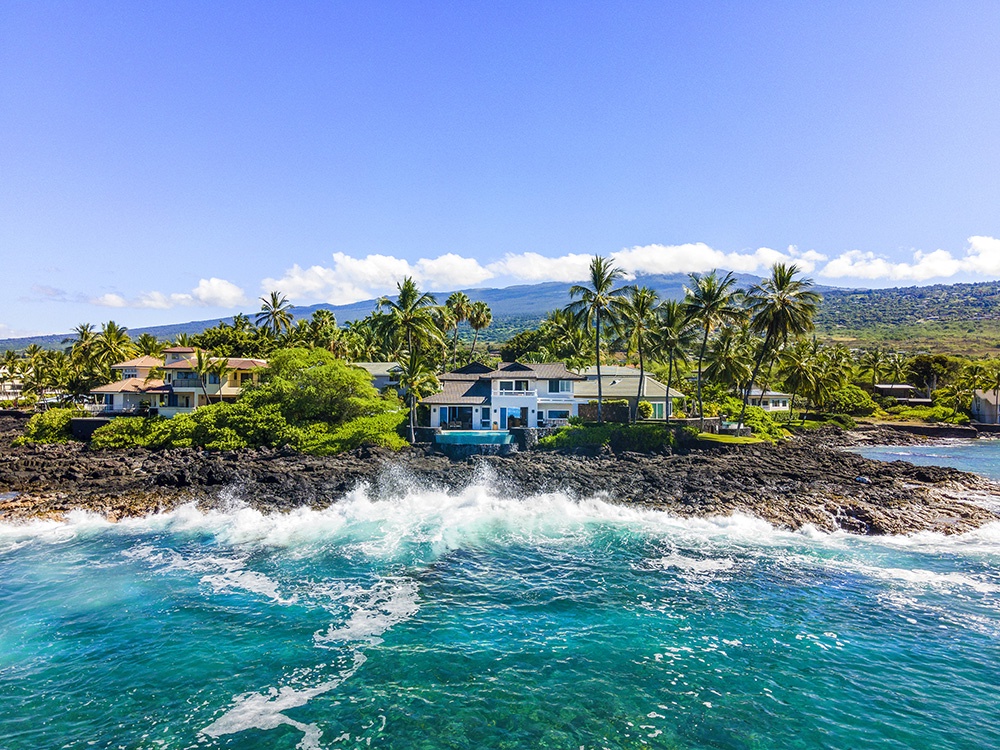 Kailua Kona Vacation Rentals, Ali'i Point #9 - Waves rolling into the Lava outcropping in front of the home