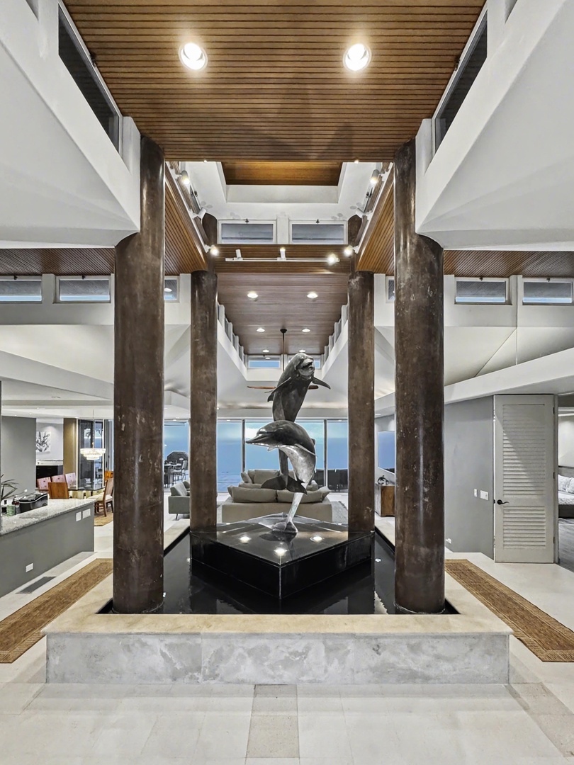 Kailua Kona Vacation Rentals, Hale Nai'a - Step into your luxurious home with dramatic double-height ceilings where Dolphins welcome you.