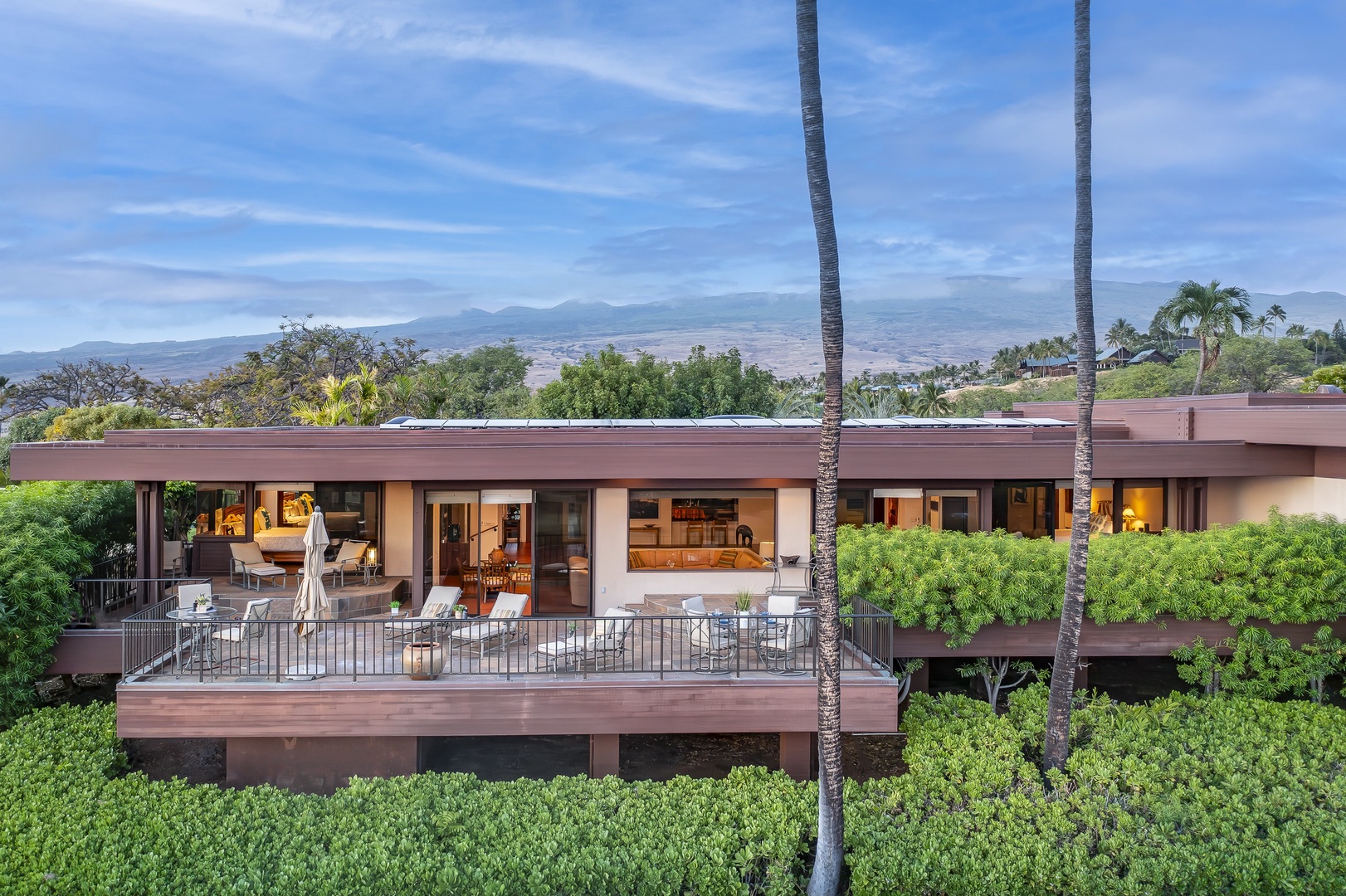 Kamuela Vacation Rentals, Mauna Kea Villas #13 - Enjoy seamless indoor-outdoor living from your private lanai, surrounded by palm trees and ocean breezes.