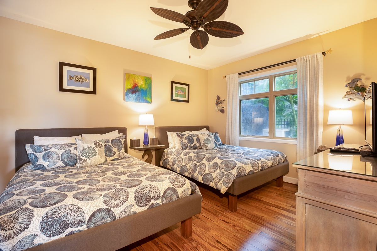 Kamuela Vacation Rentals, Mauna Lani KaMilo #217 - Guest bedroom with two queen beds