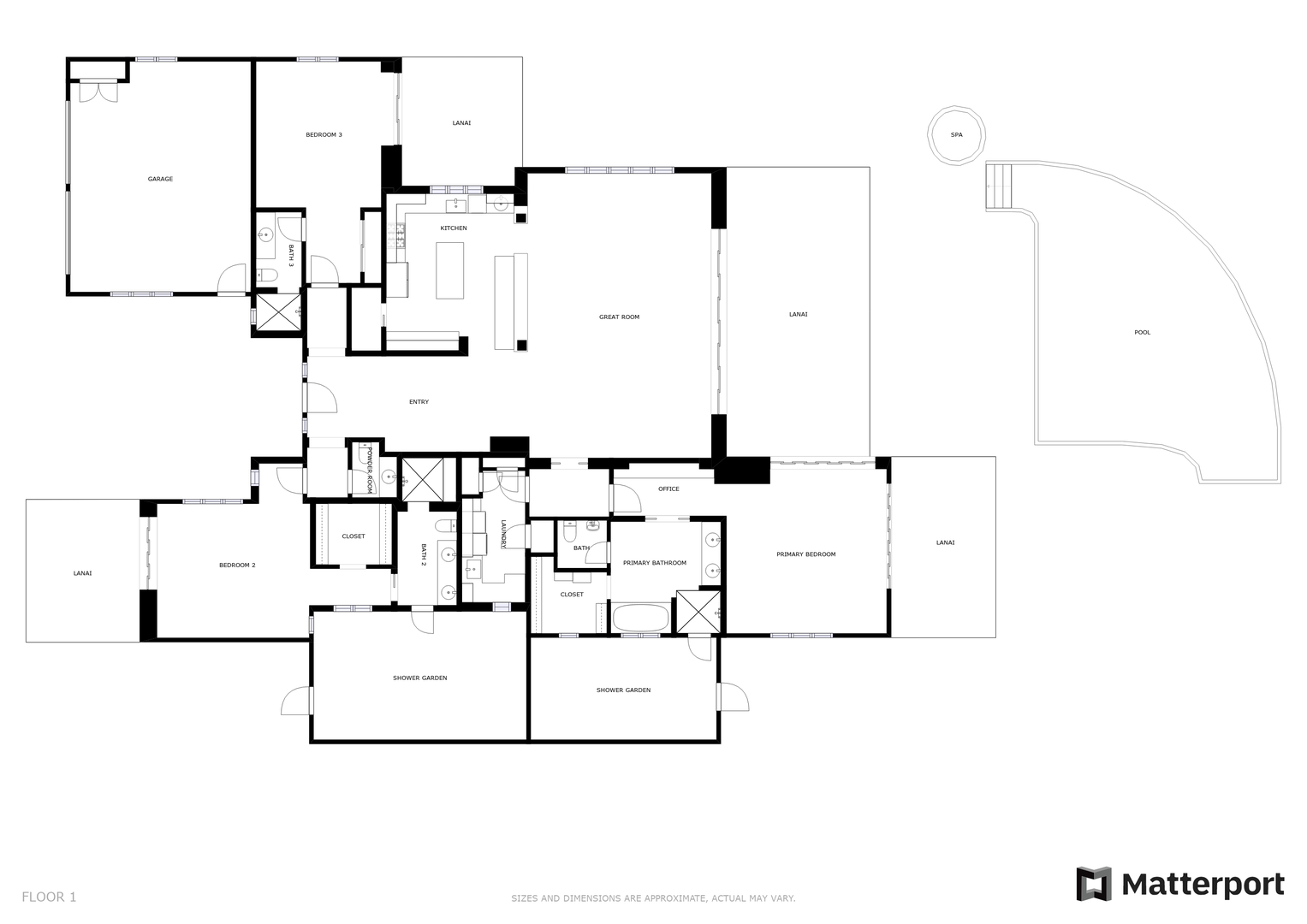 Kailua Kona Vacation Rentals, 3BD Pakui Street Estate (131) at Hualalai Resort - Floor Plan