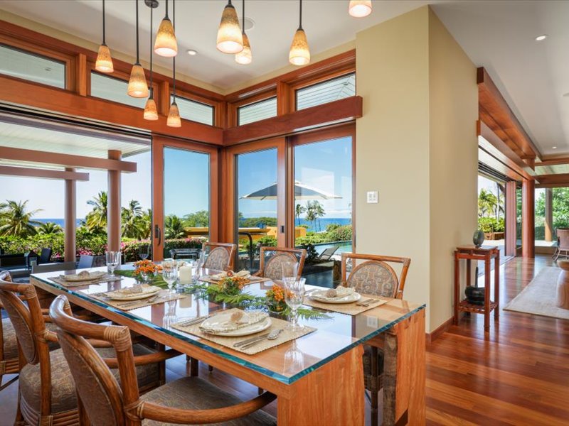 Kamuela Vacation Rentals, 5BD Estate Home at Mauna Kea Resort - Dining room with table for six
