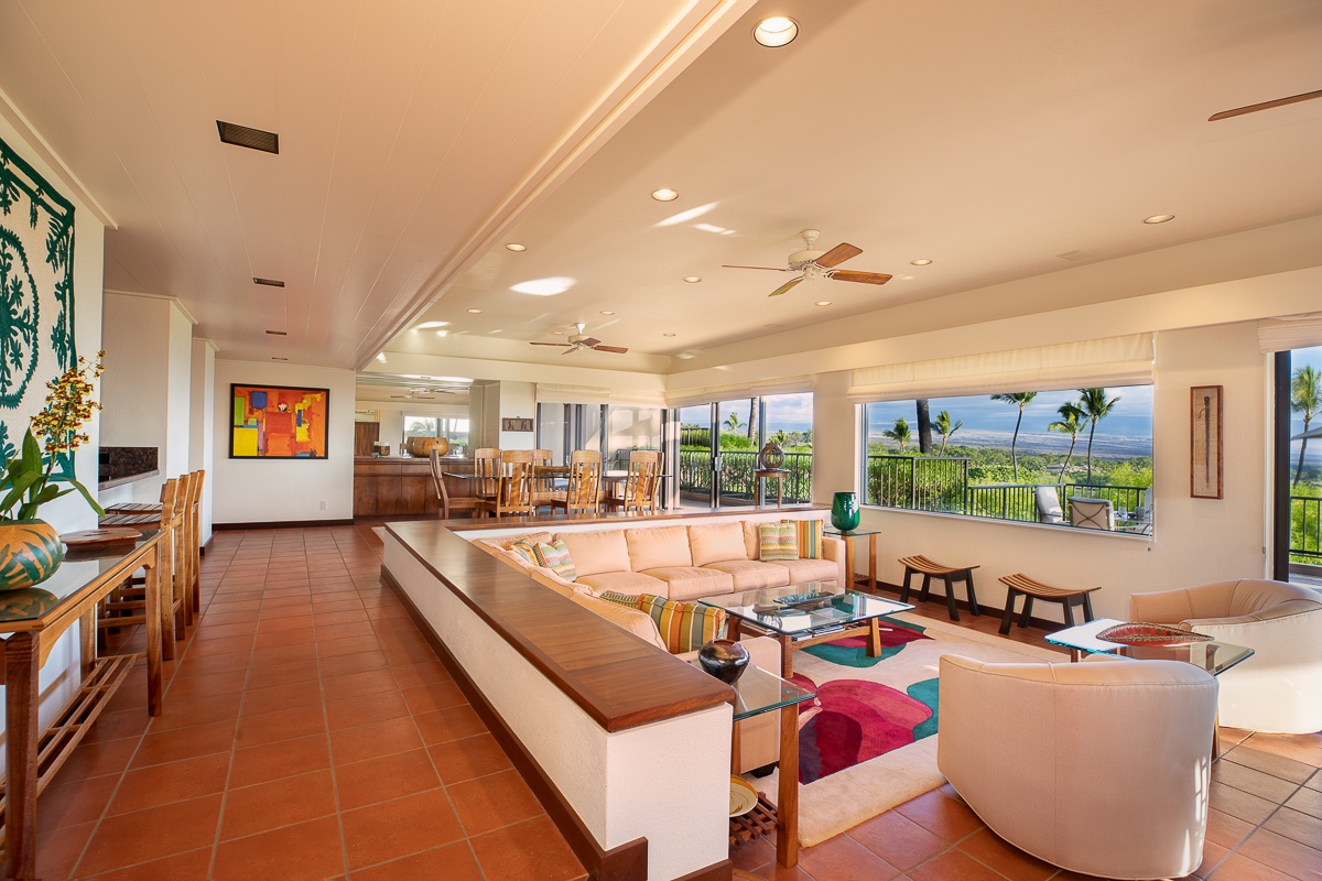 Kamuela Vacation Rentals, Mauna Kea Villas #13 - Living Room is bright and spacious