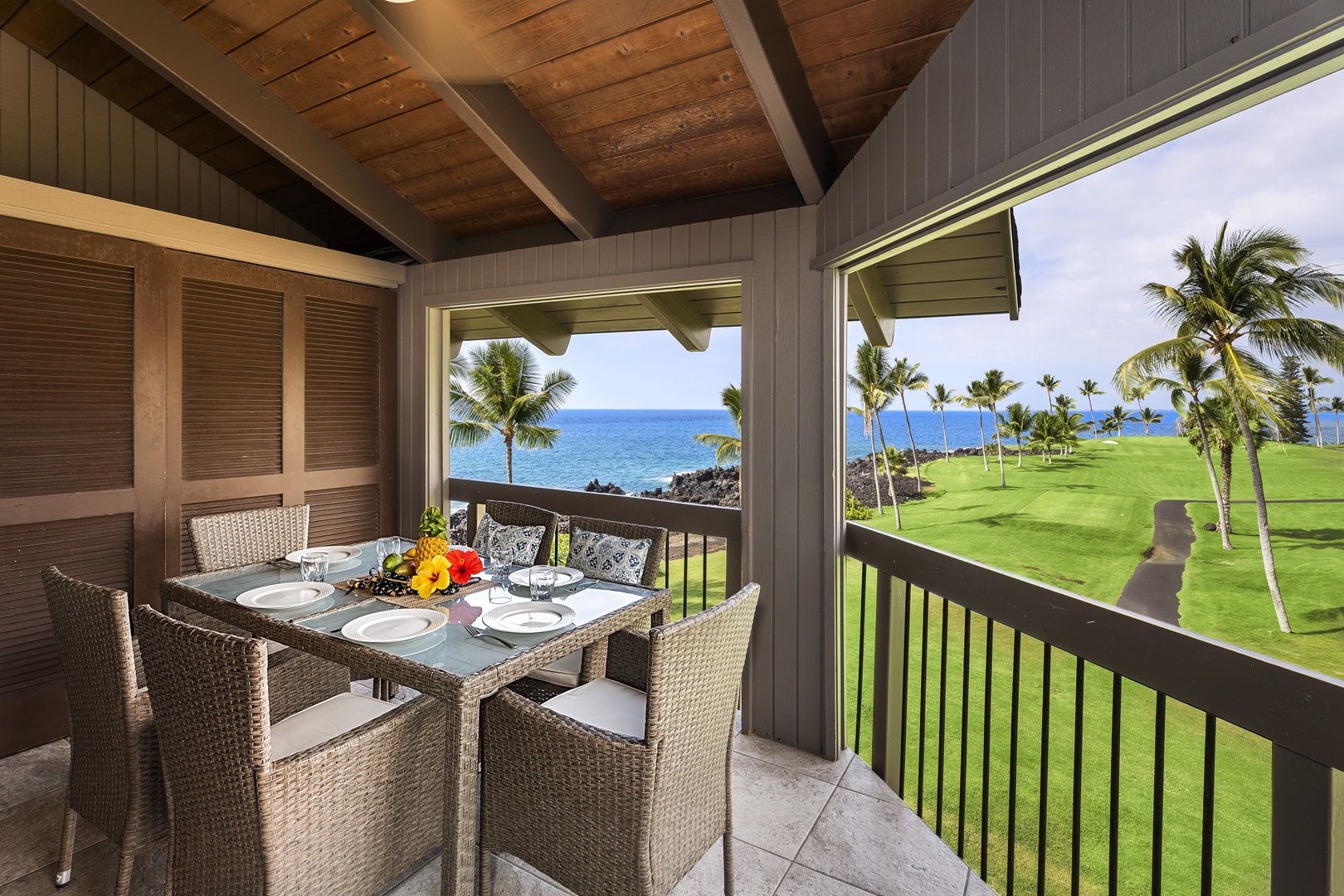 Kailua Kona Vacation Rentals, Kanaloa at Kona 1606 - Large lanai with wet bar and stunning views!