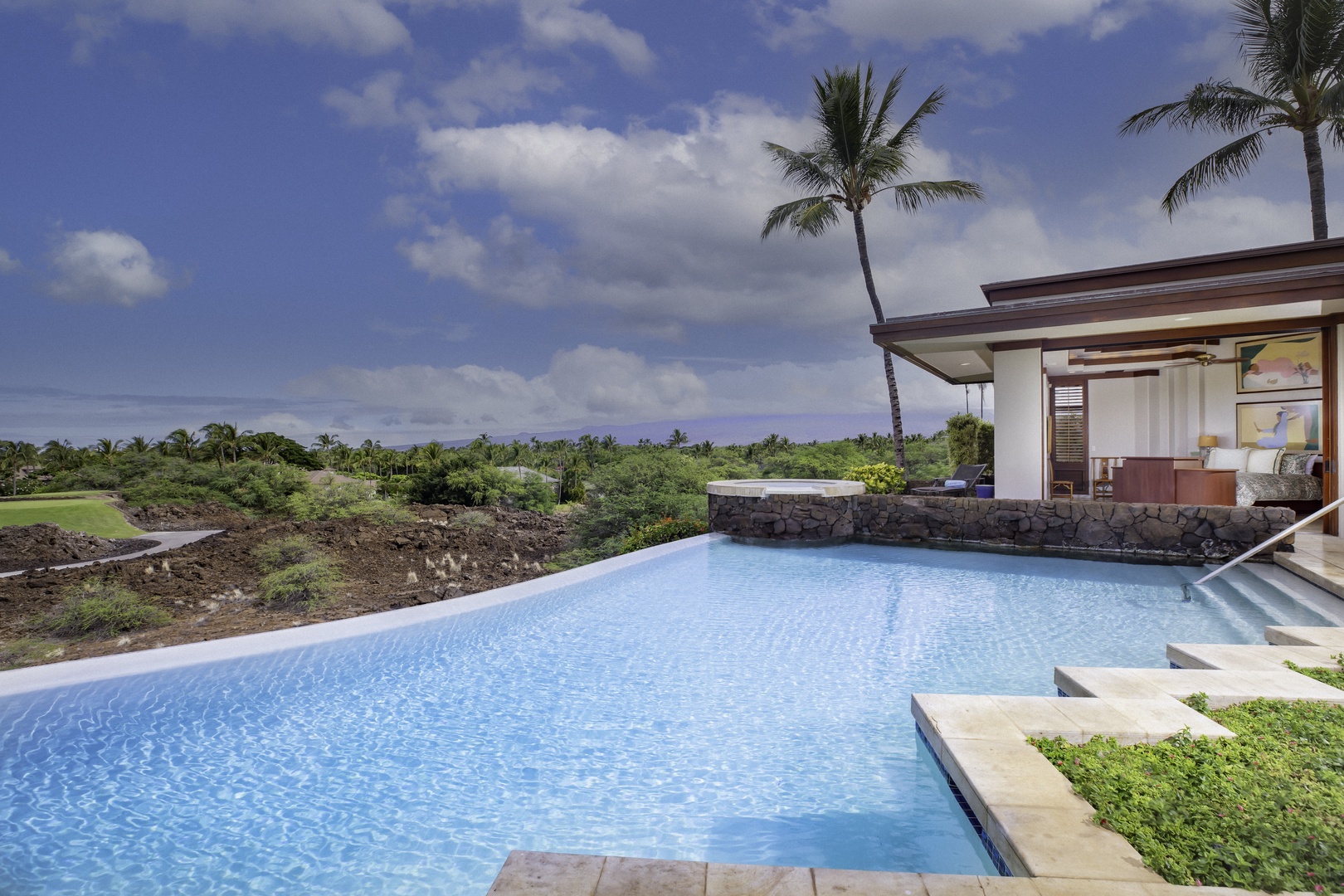 Kamuela Vacation Rentals, Champion Ridge 7 - Dive into crystal-clear waters while soaking up panoramic tropical views from your private infinity pool paradise.