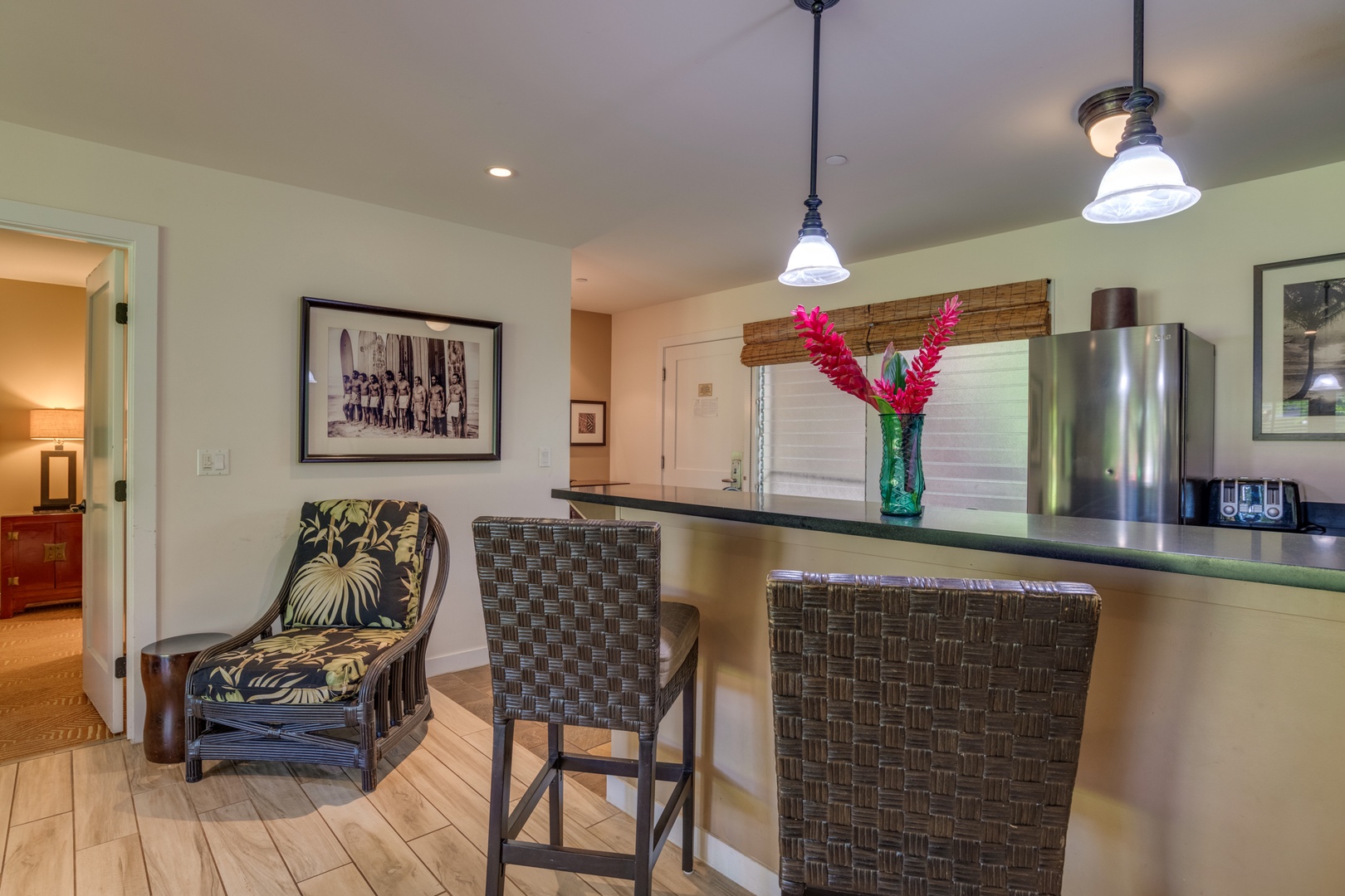 Lahaina Vacation Rentals, Aina Nalu D103 - The kitchen has breakfast bar seating for 2
