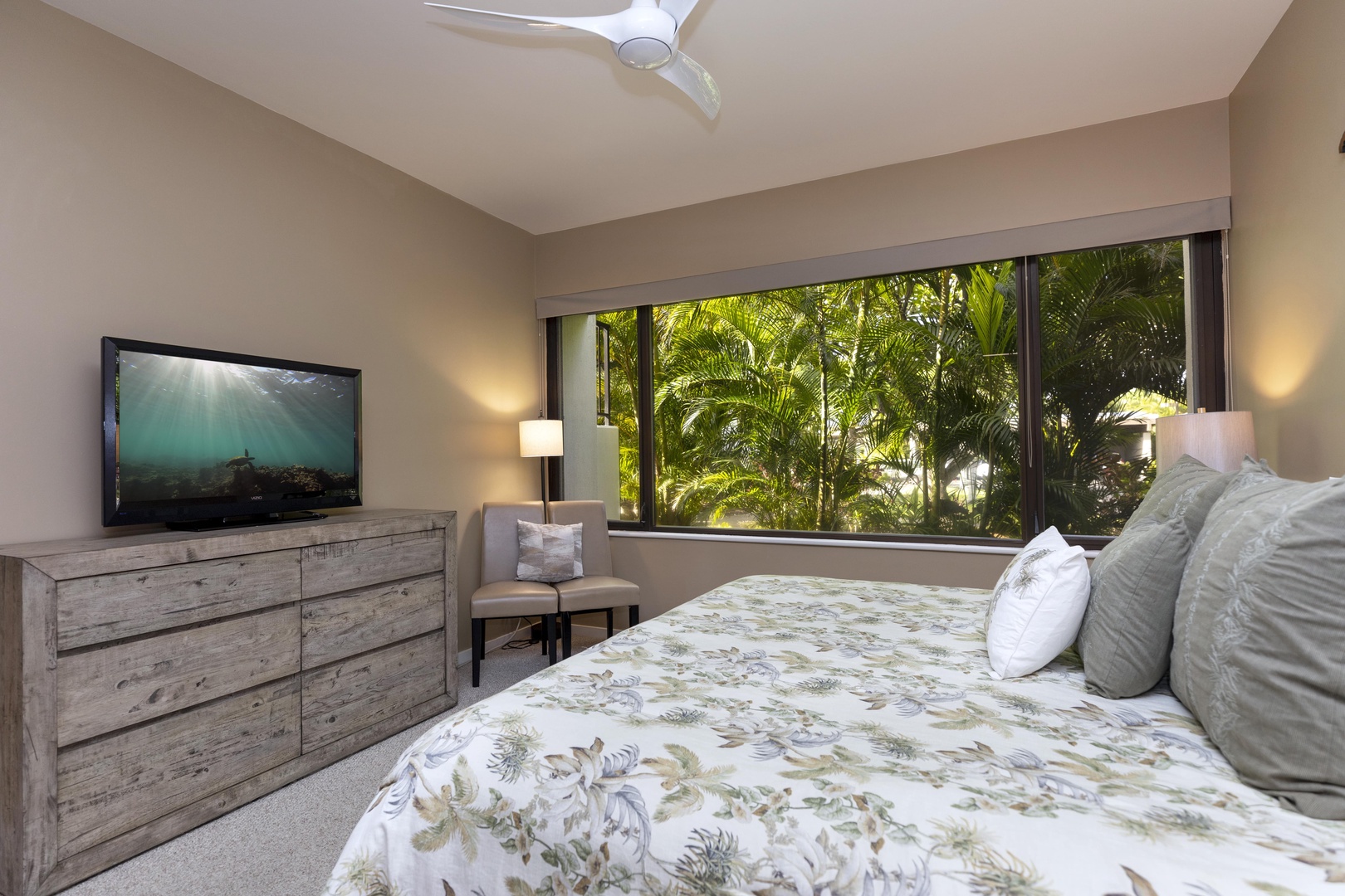 Kamuela Vacation Rentals, Mauna Lani Point E105 - The guest suite has a beautiful and tranquid tropical setting.