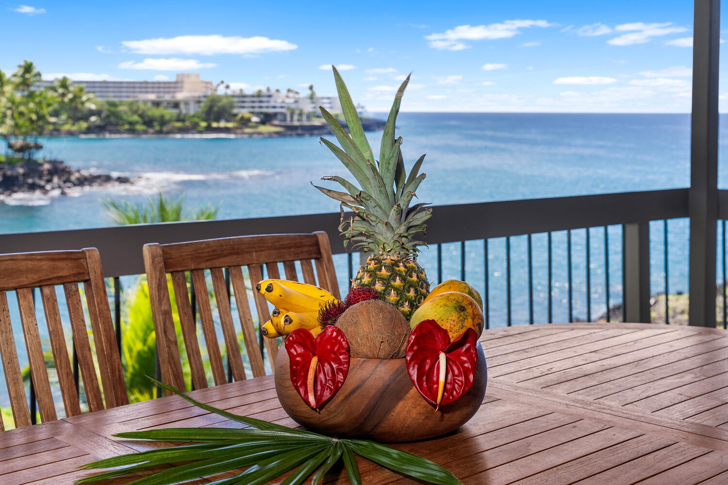 Kailua Kona Vacation Rentals, Kanaloa at Kona 3304 - Enjoy fresh island fruit and unbeatable oceanfront views right from your private lanai.