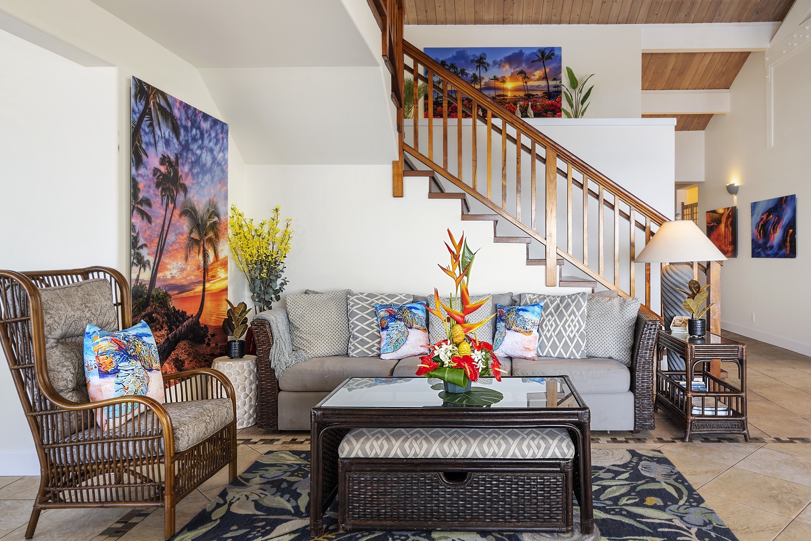 Kailua Kona Vacation Rentals, Hale Pua - Living room seating and Smart TV