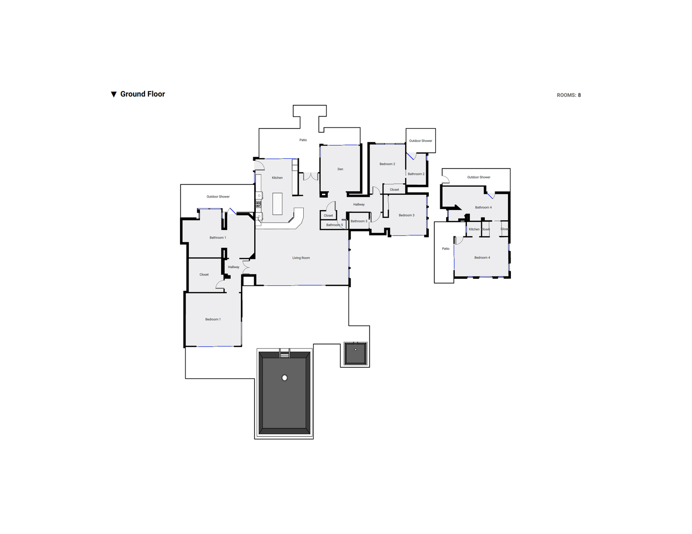 Kailua Kona Vacation Rentals, 4BD Hainoa Estate (102) at Hualalai Resort - Floor Plan