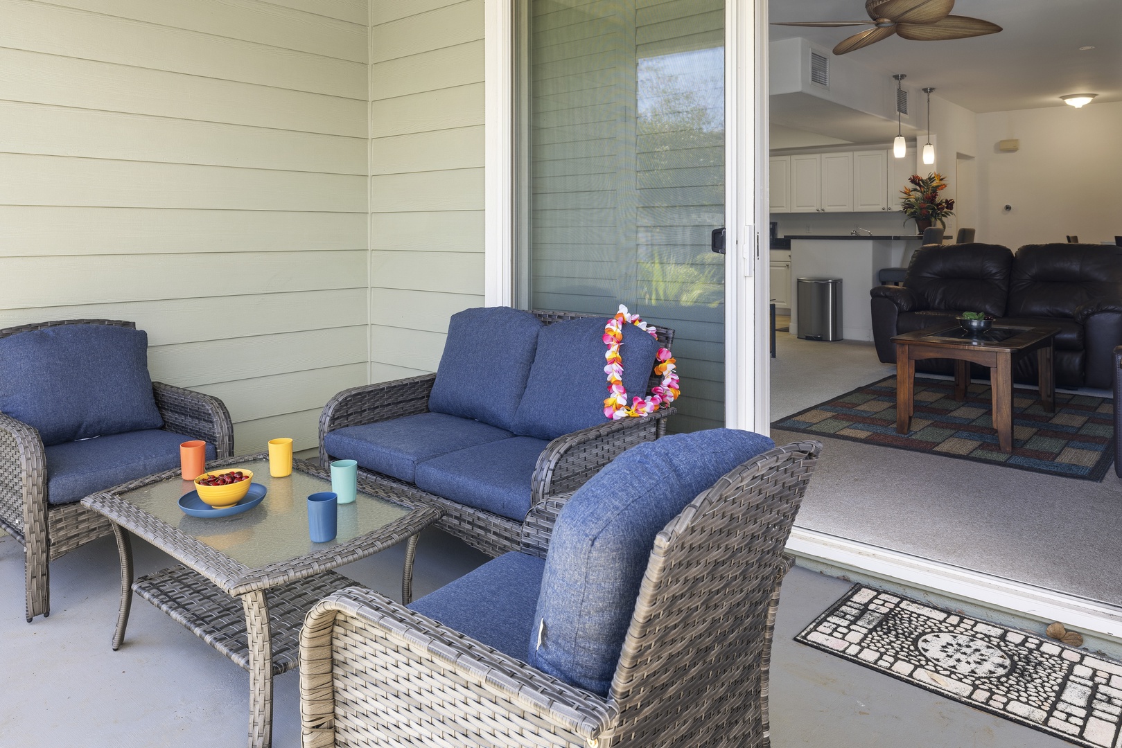 Comfortable outdoor seating extends your living space and invites you to enjoy Ko Olina's year-round island climate.