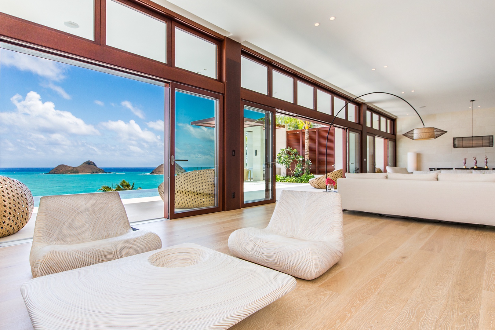 Kailua Vacation Rentals, Lanikai Hillside Estate - Living Room with views from every angle