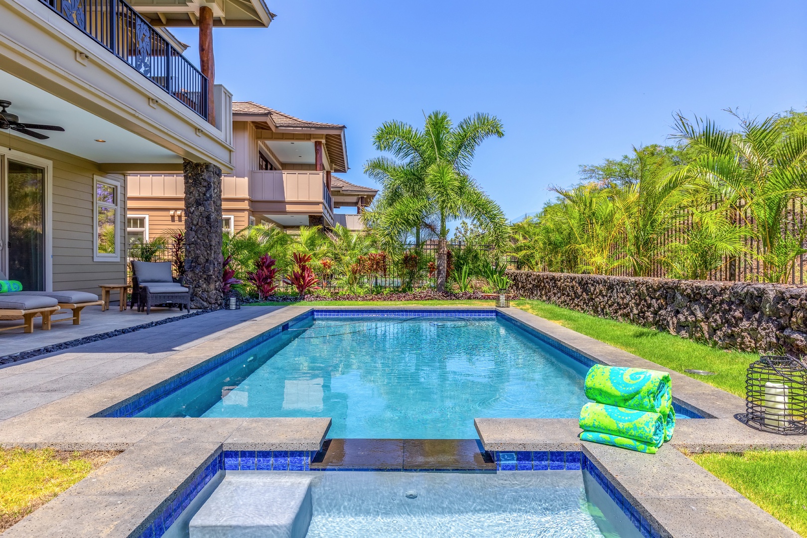 Kamuela Vacation Rentals, 3BD KaMilo (349) Home at Mauna Lani Resort - Alternate view of pool and jacuzzi.