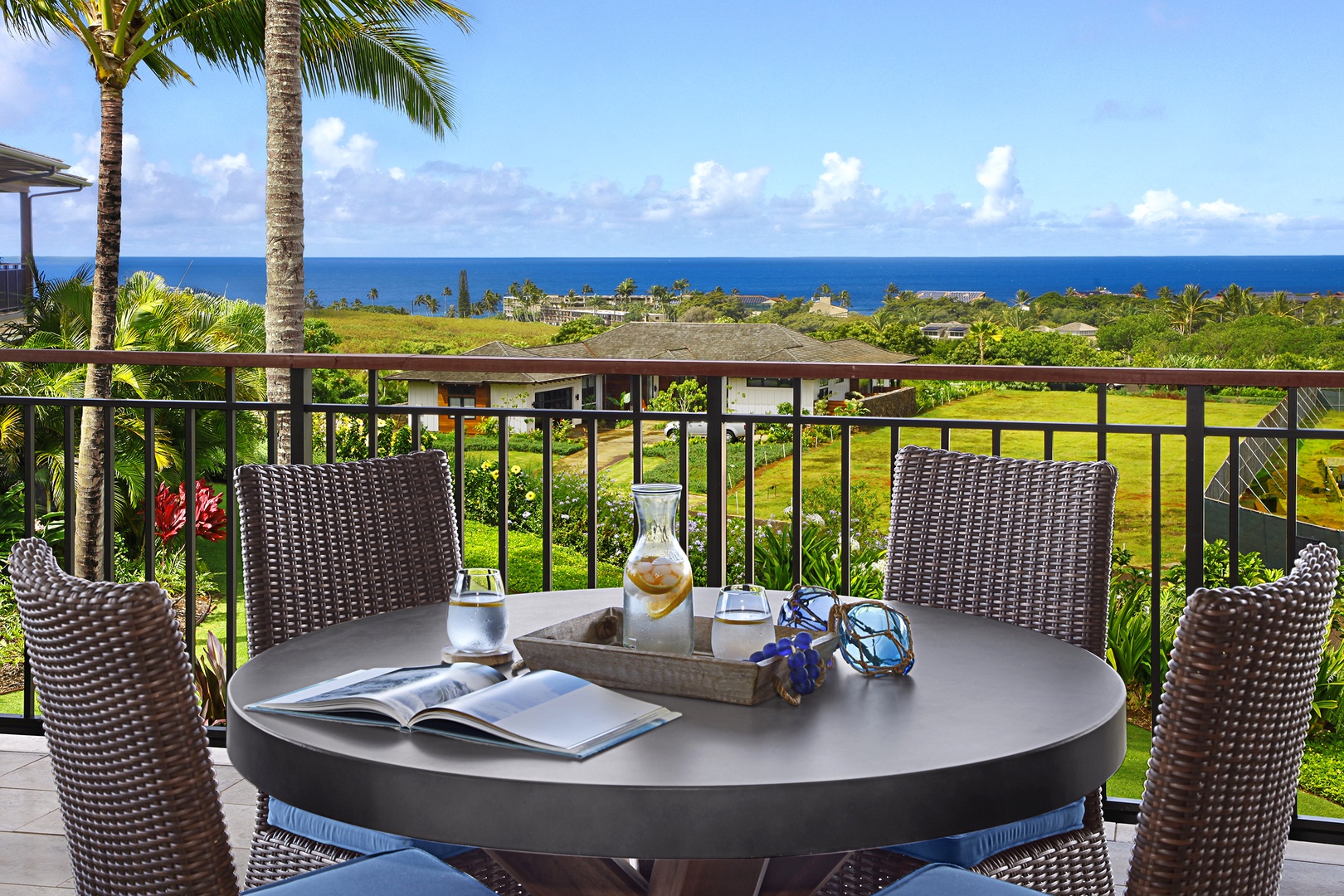 Koloa Vacation Rentals, Kukui'ula Villa #8 - Dine on the lanai with amazing Ocean views