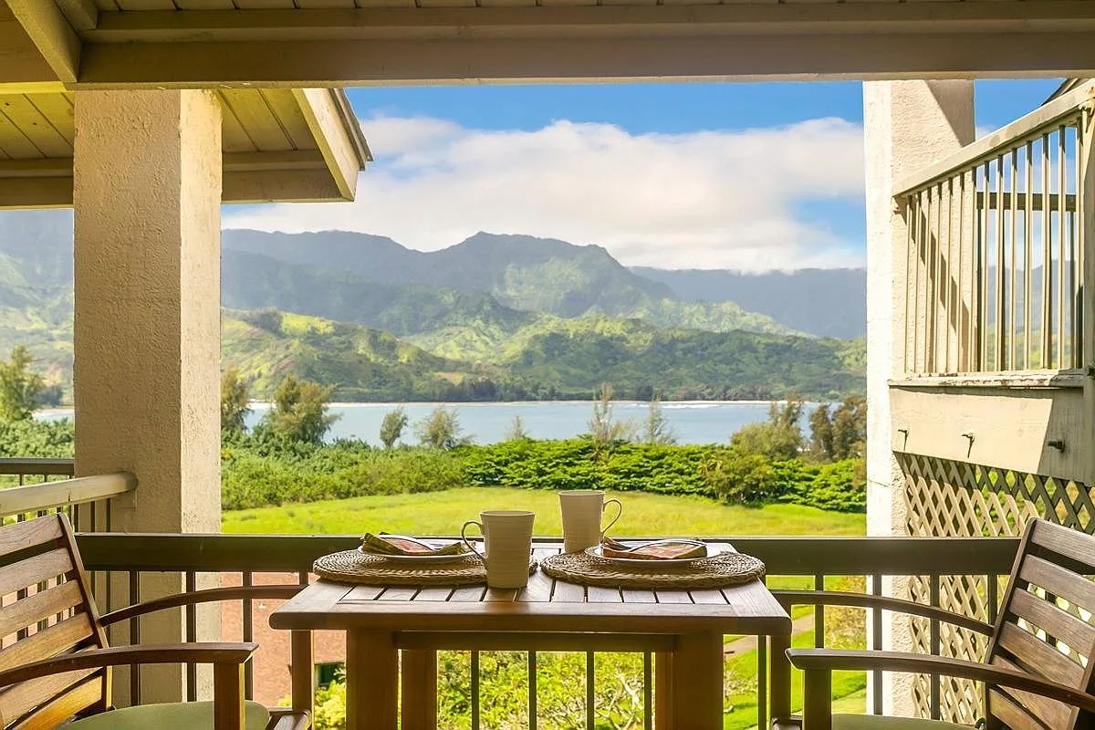 Princeville Vacation Rentals, Hanalei Bay Resort 4303 - Take in breathtaking mountain and ocean views from your private balcony.