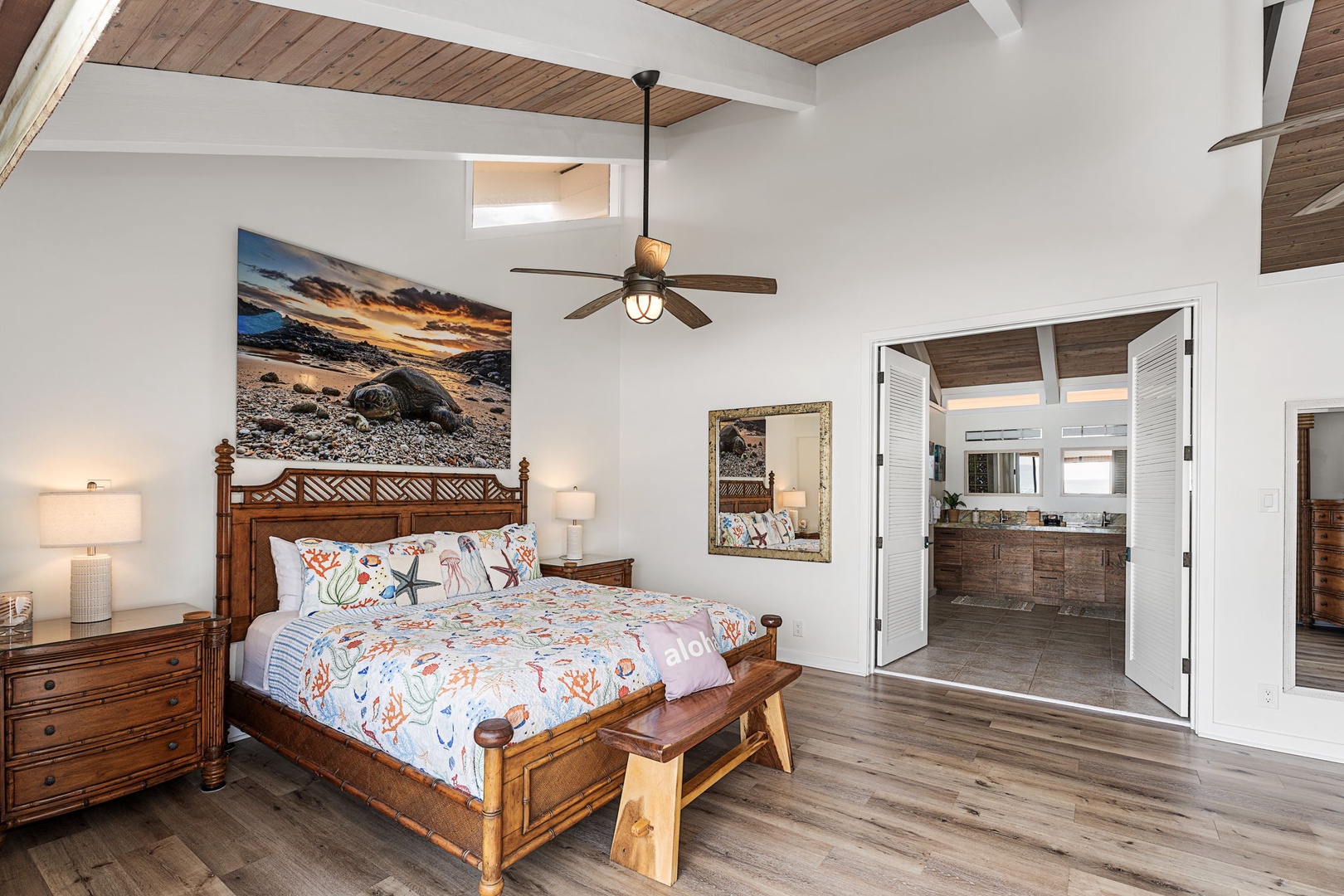 Kailua Kona Vacation Rentals, Hale Pua - Drift into restful sleep, with your ensuite just steps away for added comfort.