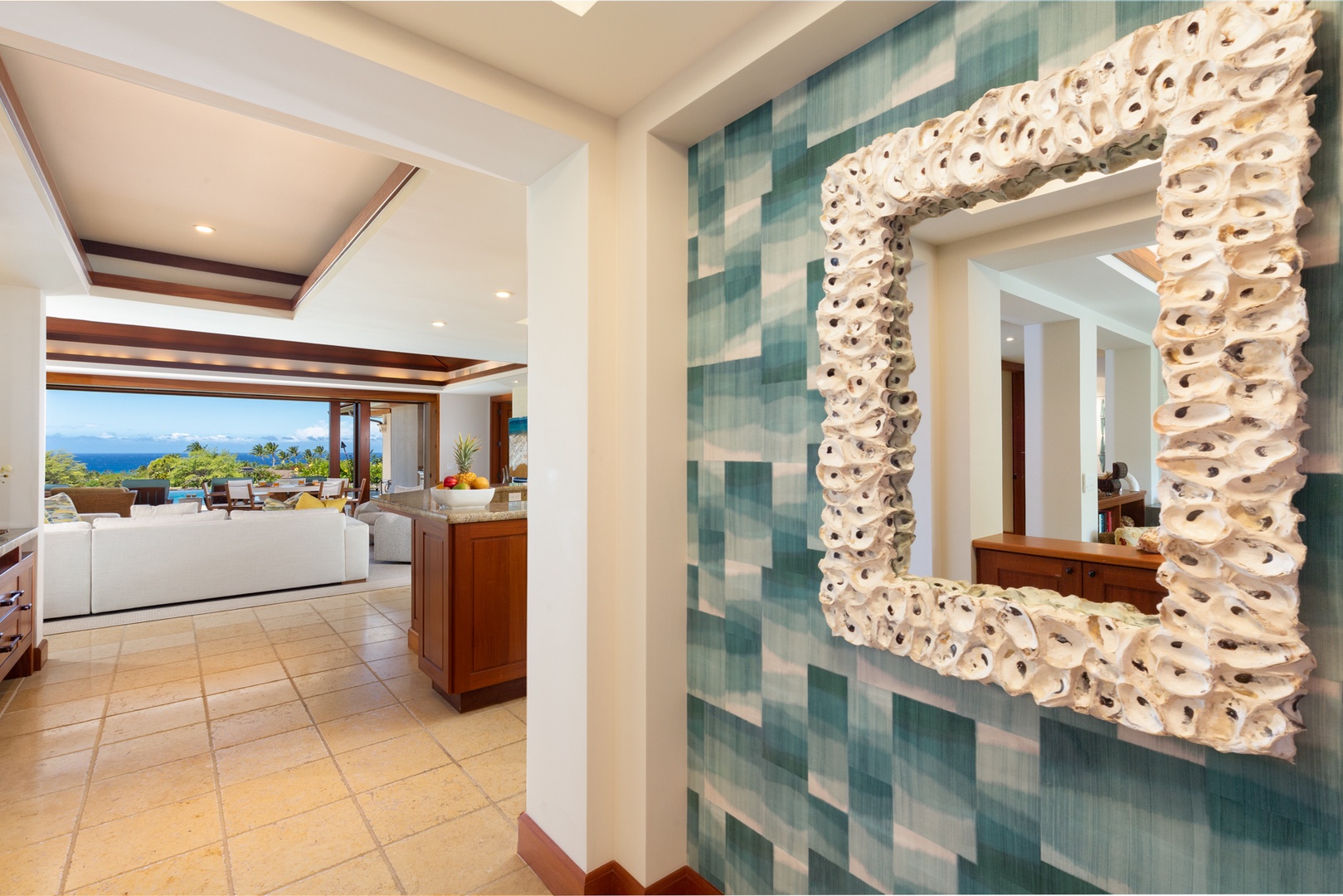 Kailua Kona Vacation Rentals, 4BD Hainoa Estate (102) at Four Seasons Resort at Hualalai - The foyer invites you into stunning architecture & serene interior design