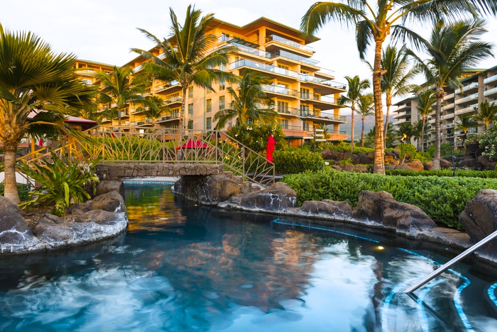 Lahaina Vacation Rentals, Honua Kai Hokulani 825 - Enjoy peaceful moments by the tranquil waters of Honua Kai Resort, surrounded by lush greenery.