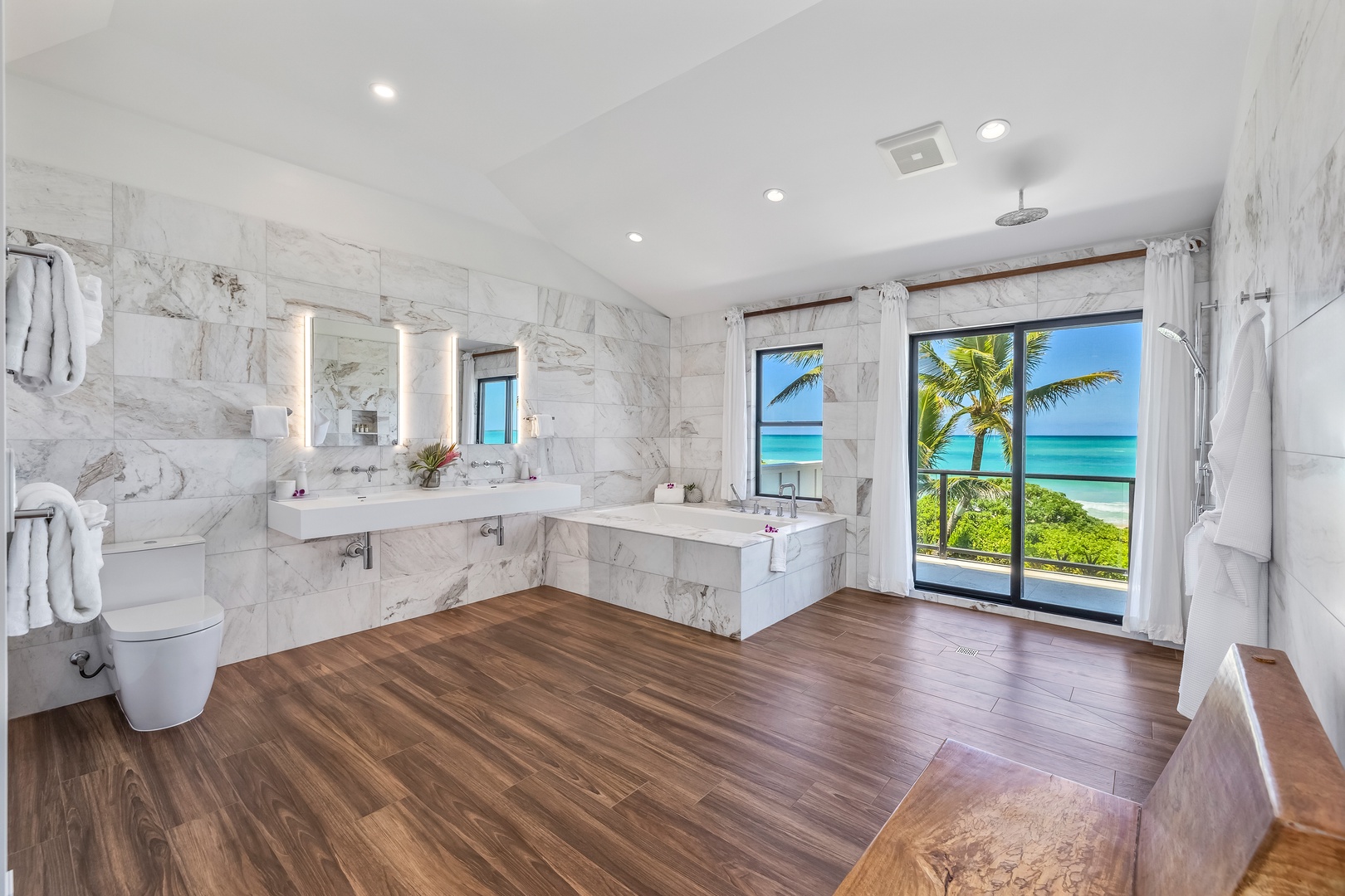 Kailua Vacation Rentals, Kailua Beach Villa - The Primary suite ensuite bathroom offers a luxurious, spa-like experience