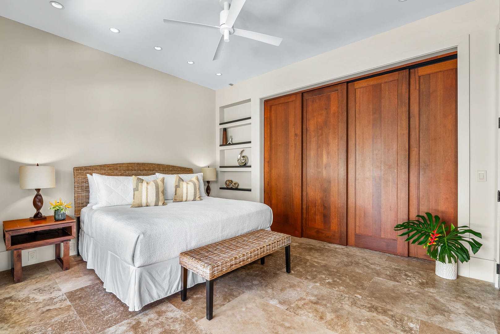 Kailua Vacation Rentals, Makalei - The fourth guest suite offers a king-sized bed, large closet and access to private lanai.