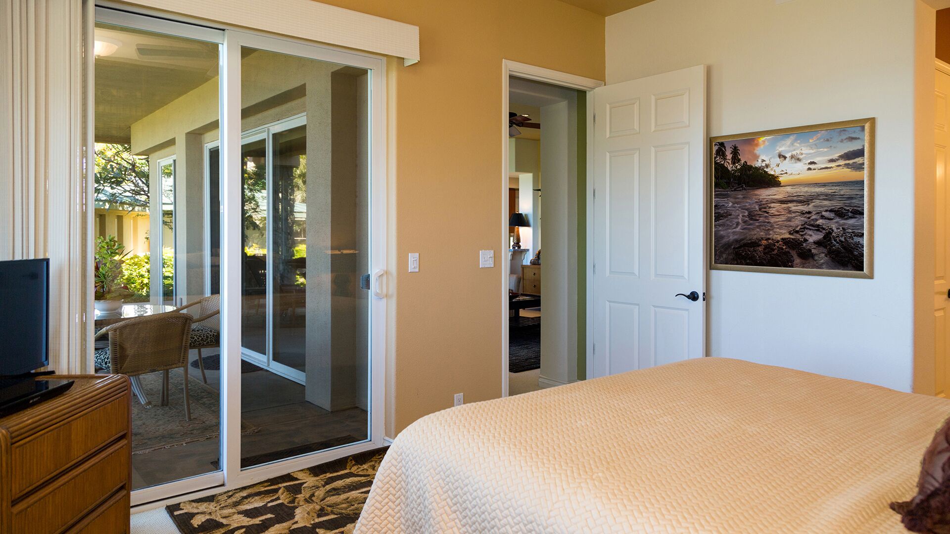Kamuela Vacation Rentals, Kumulani I-1 - The Primary Bedroom has it's own private entrance to the lanai.