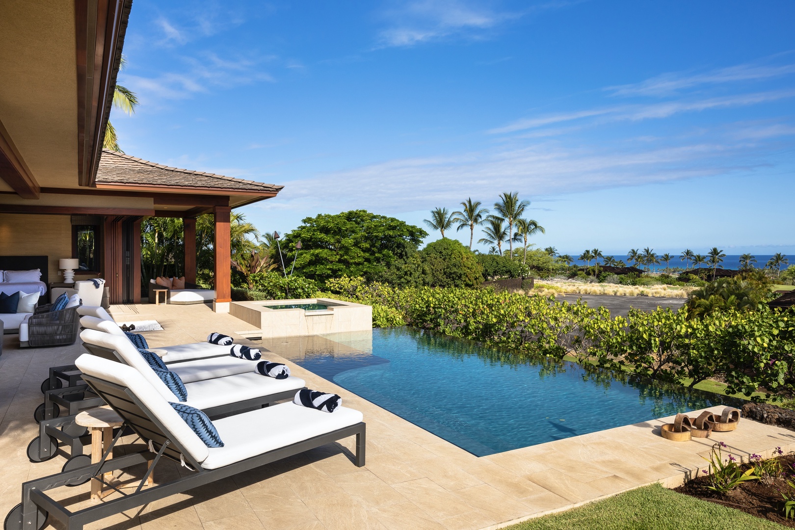 Kailua Kona Vacation Rentals, 4BD Kulanakauhale (3558) Estate Home at Four Seasons Resort at Hualalai - Gorgeous new construction luxury estate home professionally designed by Gina Willman Interiors with infinity pool, private spa and ocean views.