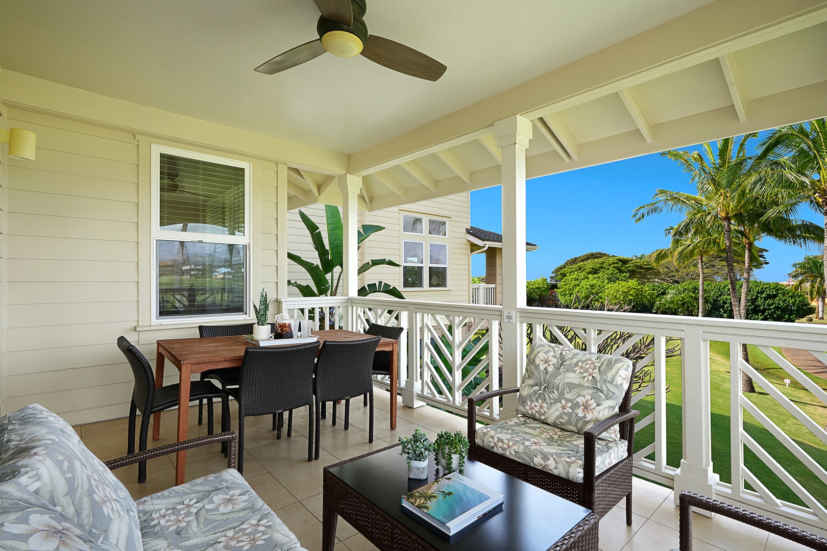 Koloa Vacation Rentals, Pili Mai 11K - Enjoy your morning coffee on the lanai with a view.