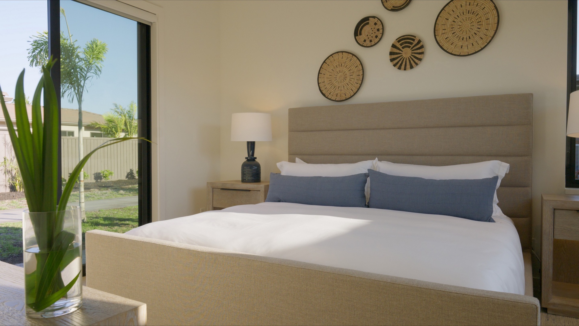 Kamuela Vacation Rentals, 6BD Mauna Lani Lux Golf Estate (6) at One Ocean - The Detached Building Suite (Bedroom #5) offers a serene private retreat for added tranquility and restful nights on the Kohala Coast.