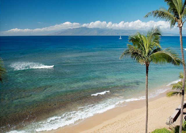 Lahaina Vacation Rentals, Mahana 718 - A breathtaking view of the serene ocean, where the waves gently meet the shore.