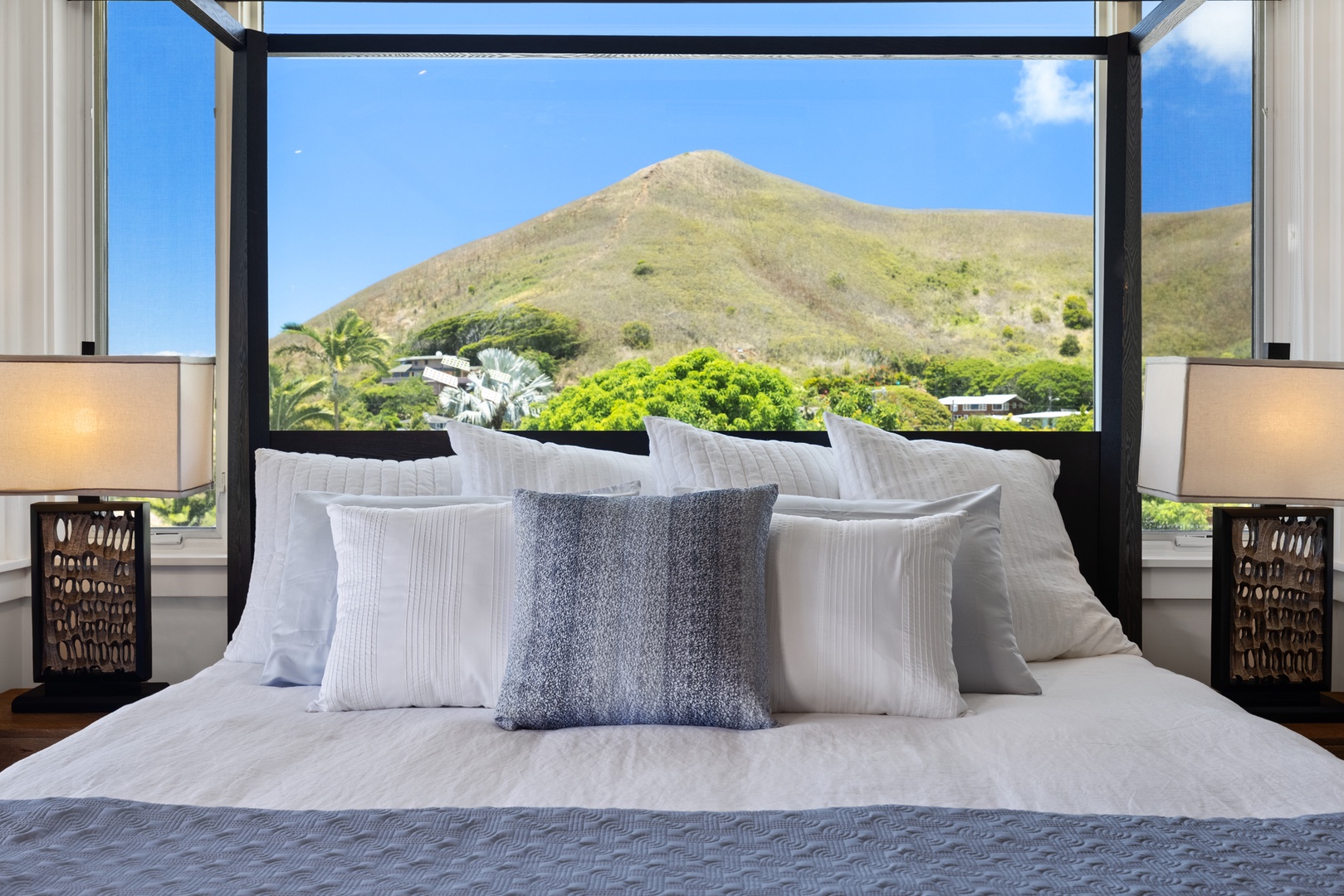 Kailua Vacation Rentals, Lanikai Valhalla - Master Bedroom Mountain View