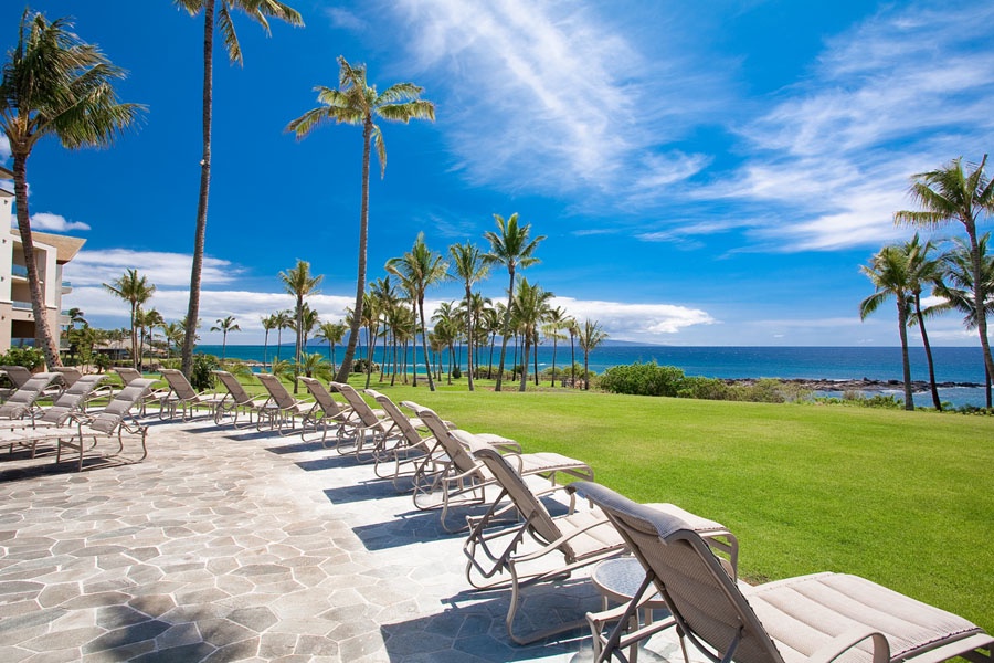 Kapalua Vacation Rentals, Ocean Dreams Villa 2203 at Montage Kapalua Bay* - Expansive Manicured Grounds with Oceanfront Chaise Lounges for Everyone