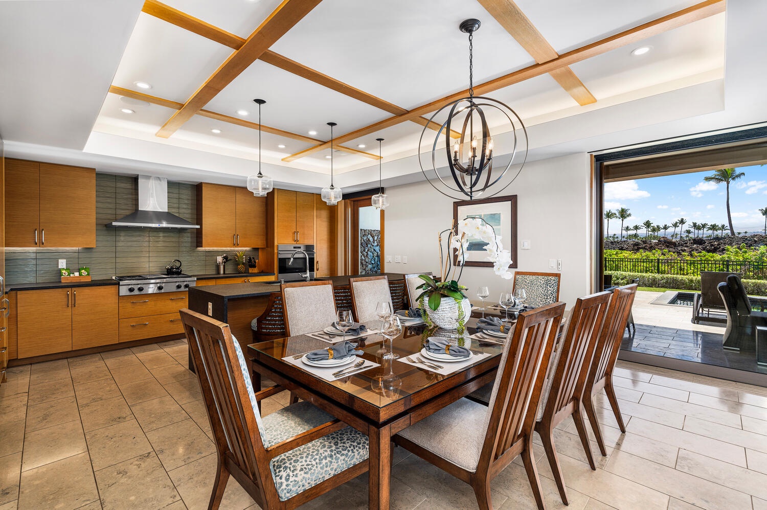 Kamuela Vacation Rentals, Laule'a at the Mauna Lani Resort #14 - Host al fresco dinners with golf course views just steps from the gourmet kitchen.