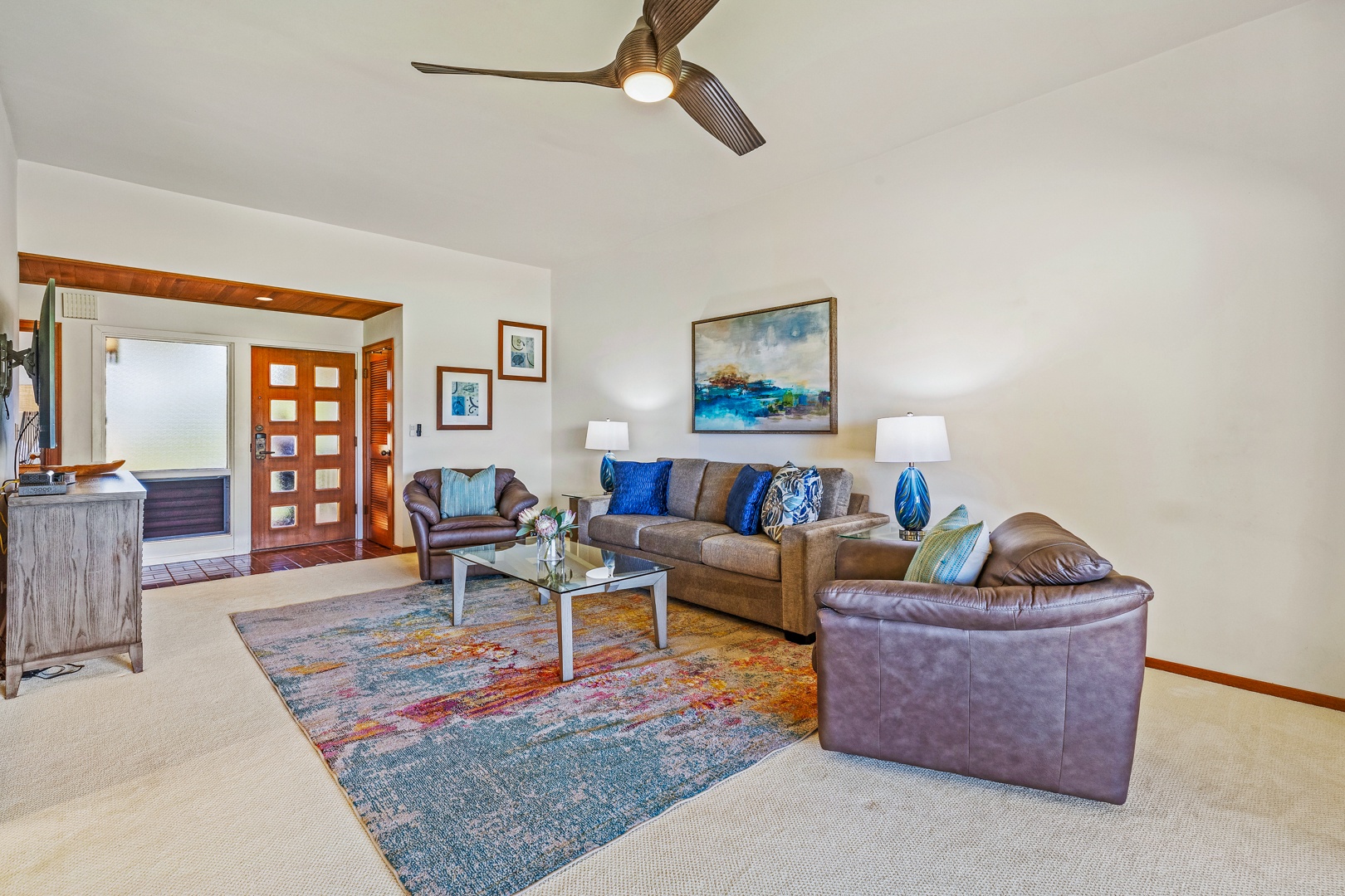 Lahaina Vacation Rentals, Kapalua Ridge 2321 - The spacious living room offers comfortable seating and a calming ambiance, ideal for enjoying quiet moments or lively conversations with loved ones.