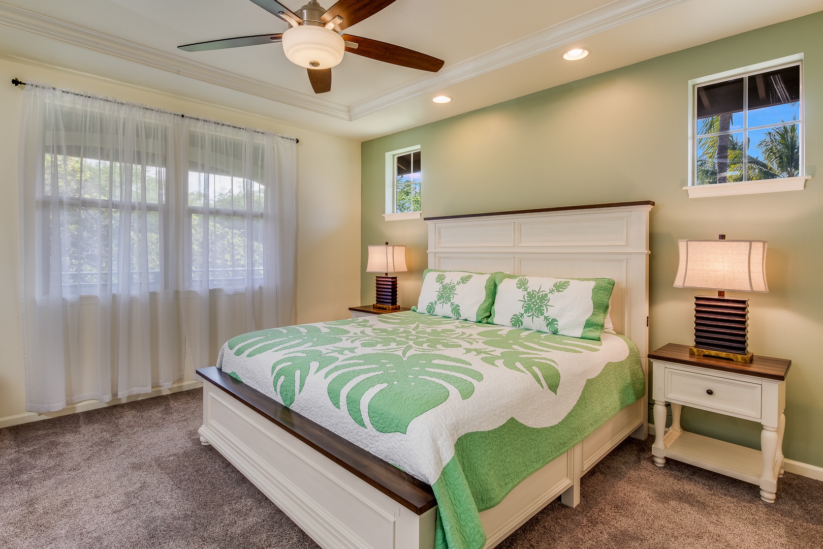 Kamuela Vacation Rentals, Mauna Lani Fairways #204 - Unwind in this peaceful retreat featuring a plush king-size bed, soft lighting, and luxurious island-inspired linens.