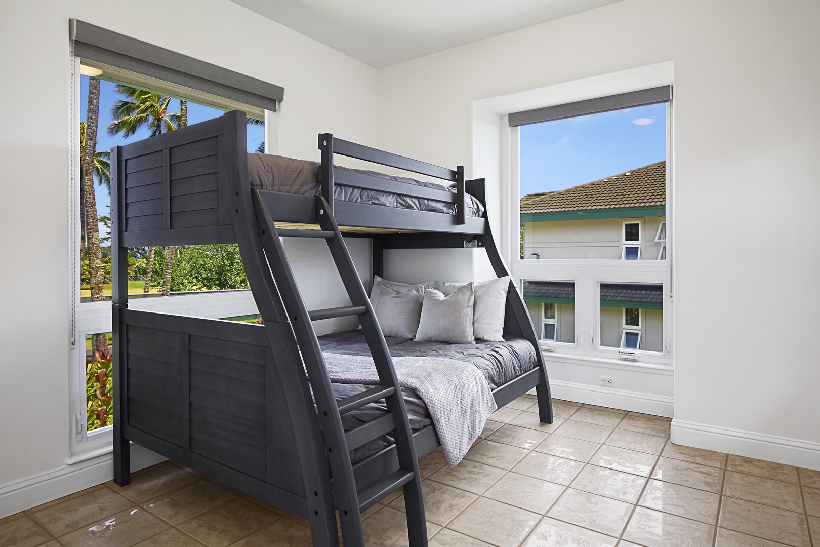 Princeville Vacation Rentals, Villas on the Prince #28 - Guest Bedroom with garden view and split A/C
