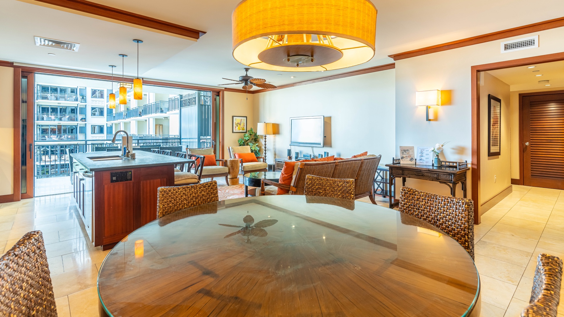 Kapolei Vacation Rentals, Ko Olina Beach Villas O521 - Relax and dine on island time.