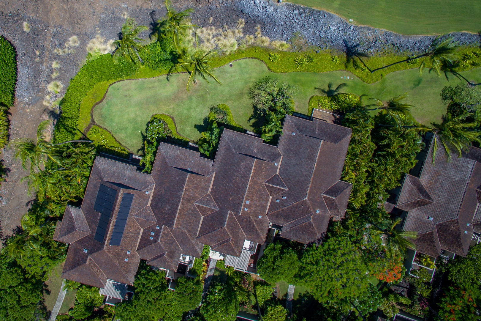 Kailua Kona Vacation Rentals, 3BD Ka'Ulu Villa (109A) at Hualalai Resort - Aerial shot of the duplex.