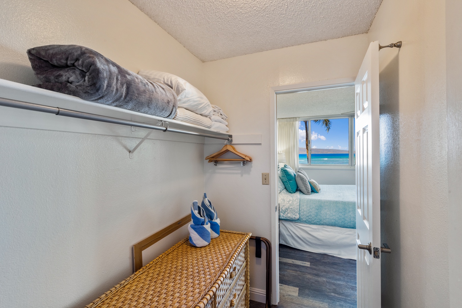 Lahaina Vacation Rentals, Royal Kahana 308 - This walk-in closet offers ample storage space and leads directly into the bedroom with ocean views.