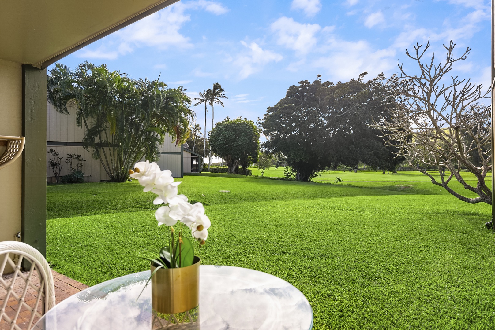 Kahuku Vacation Rentals, Pulelehua Kuilima Estates West #142 - Enjoy peaceful mornings looking out into the green