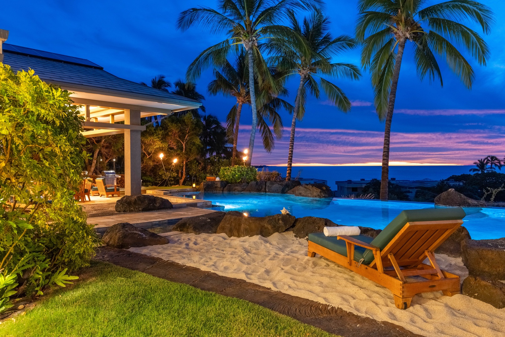 Kamuela Vacation Rentals, Mauna Kea Resort Bluffs 22 - The Beach House - Spend your days and nights luxuriating in the inviting warmth of the heated pool.