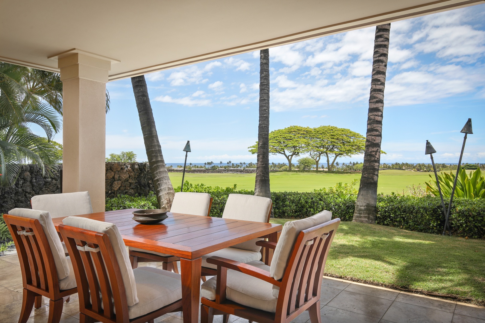 Kailua Kona Vacation Rentals, 4BD Pakui Street (147) Estate Home at Four Seasons Resort at Hualalai - Enjoy breakfast al fresco or barbecue into the sunset and fire up the tiki torches.