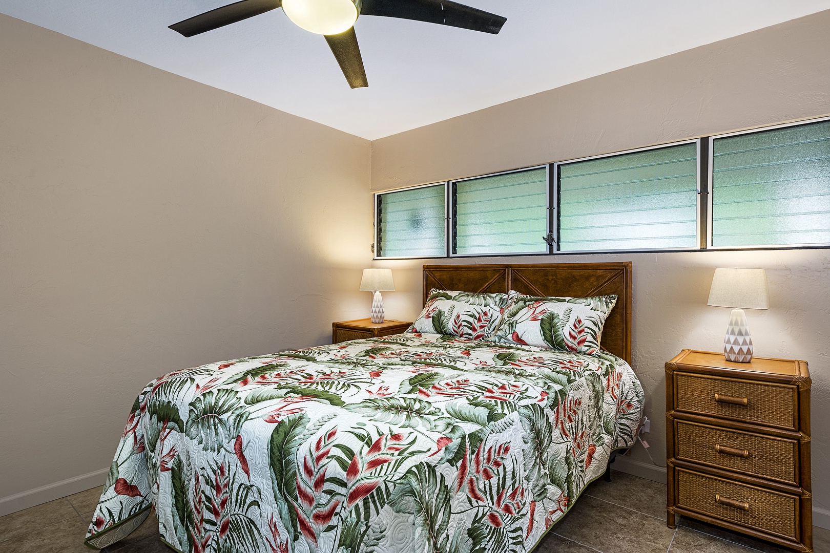 Kailua Kona Vacation Rentals, Kalanikai 306 - Bedroom equipped with Queen bed, and A/C