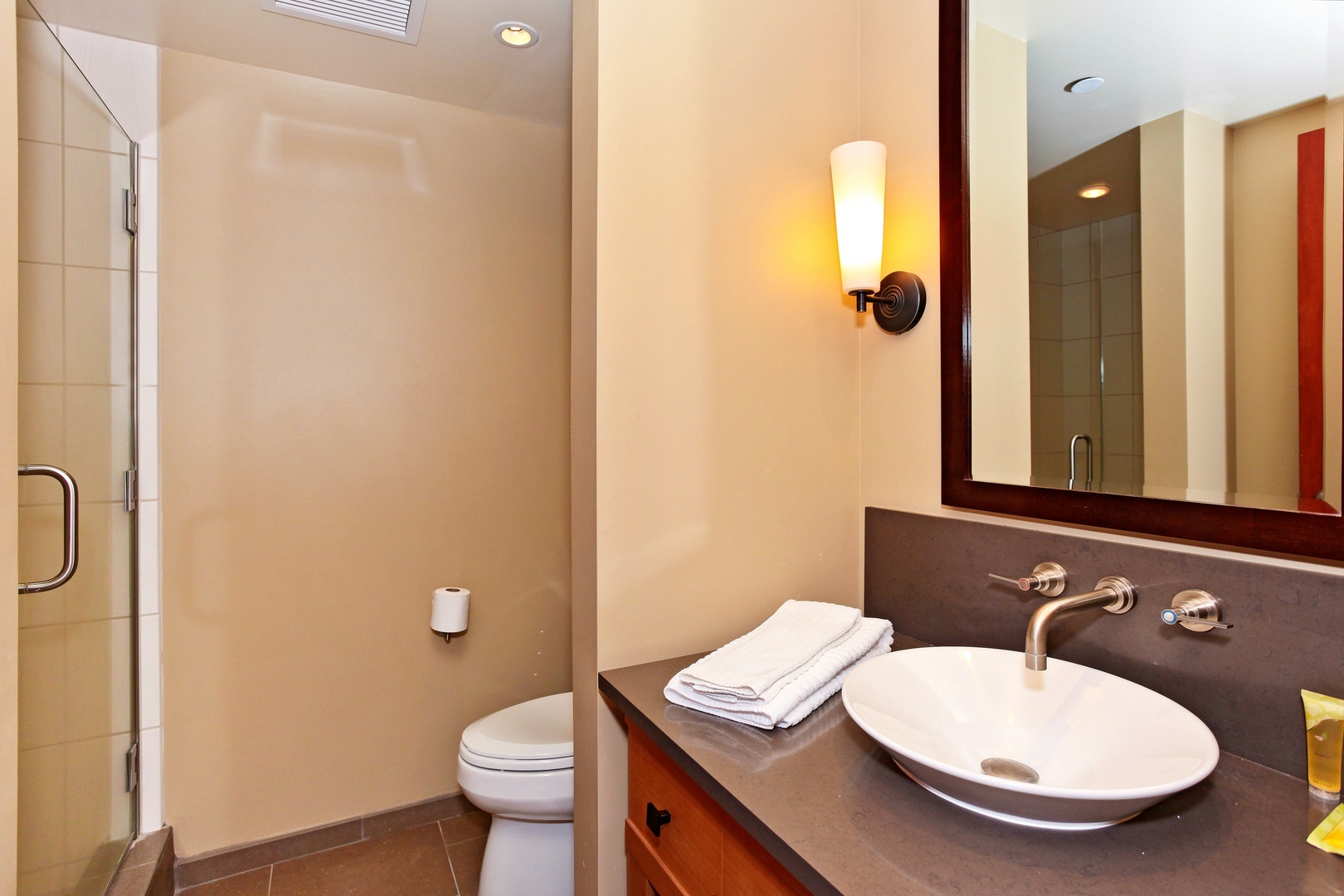 Kapolei Vacation Rentals, Ko Olina Beach Villas B403 - The second guest bathroom with a walk-in shower.