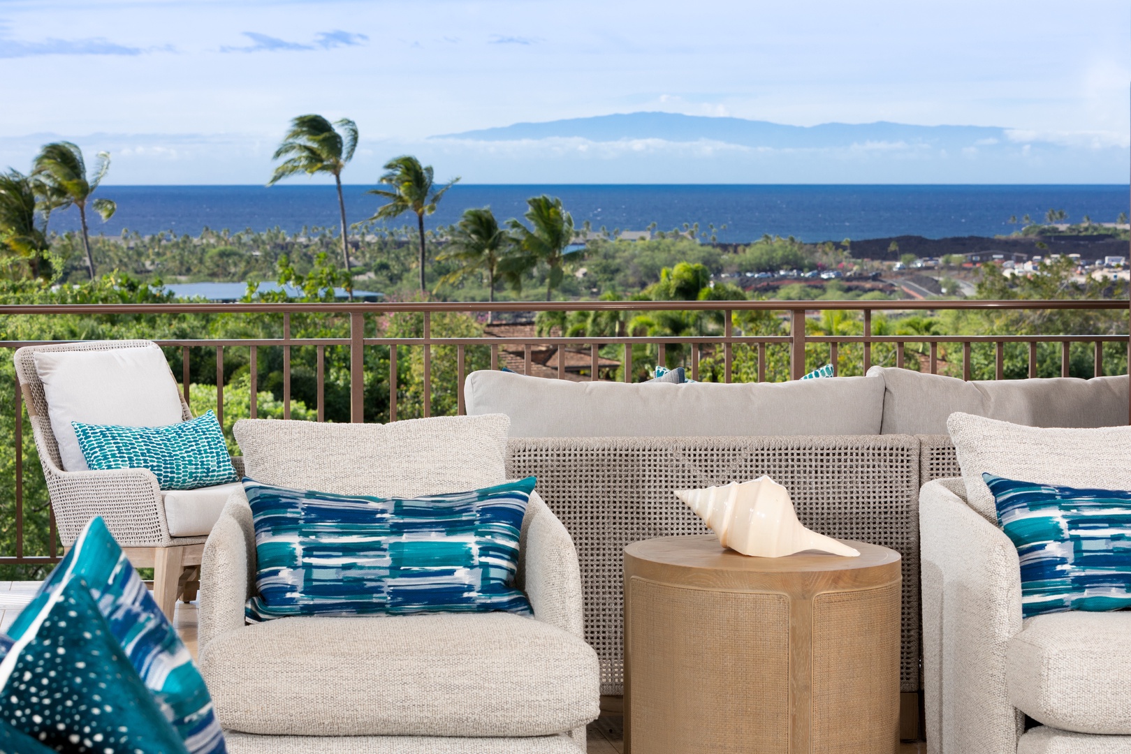 Kailua-Kona Vacation Rentals, 3BD Hali'ipua Villa (120) at Four Seasons Resort at Hualalai - Ample plush seating to soak in the views of Maui