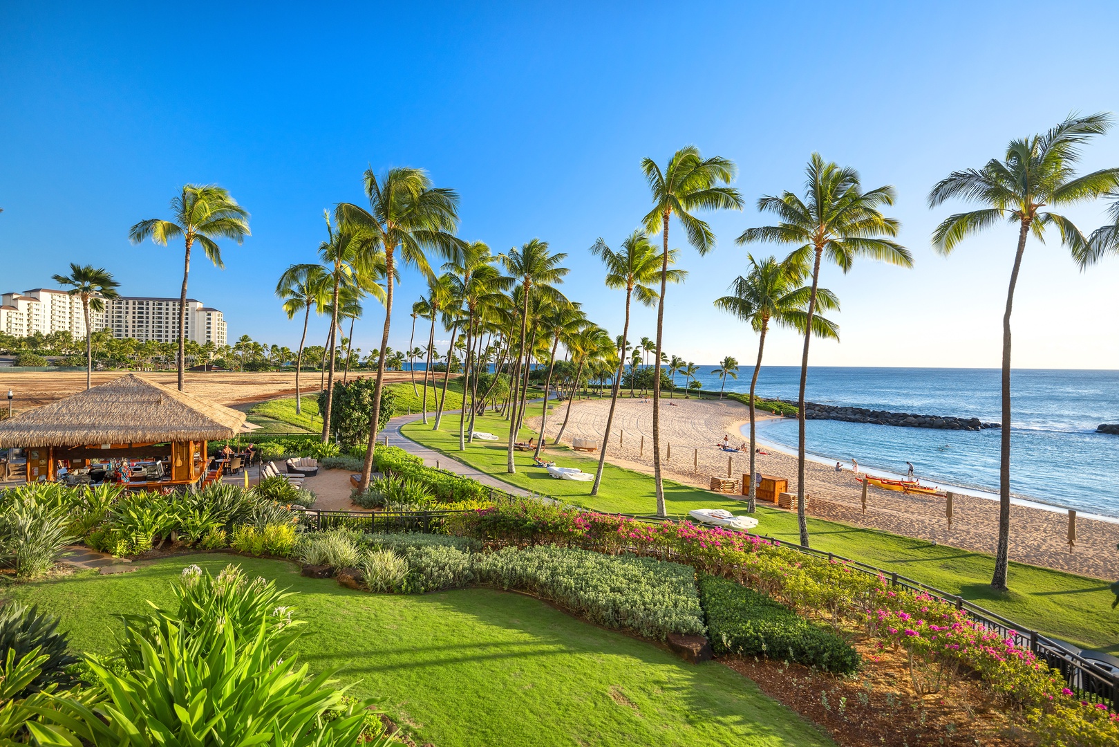 Kapolei Vacation Rentals, Ko Olina Beach Villas B210 - Palm-lined coastal path overlooking the lagoon.